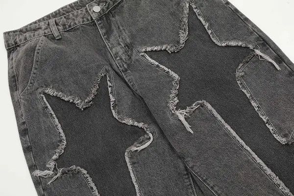 Vintage Lightning Splicing Baggy Jeans Size US 33 - 4 Thumbnail