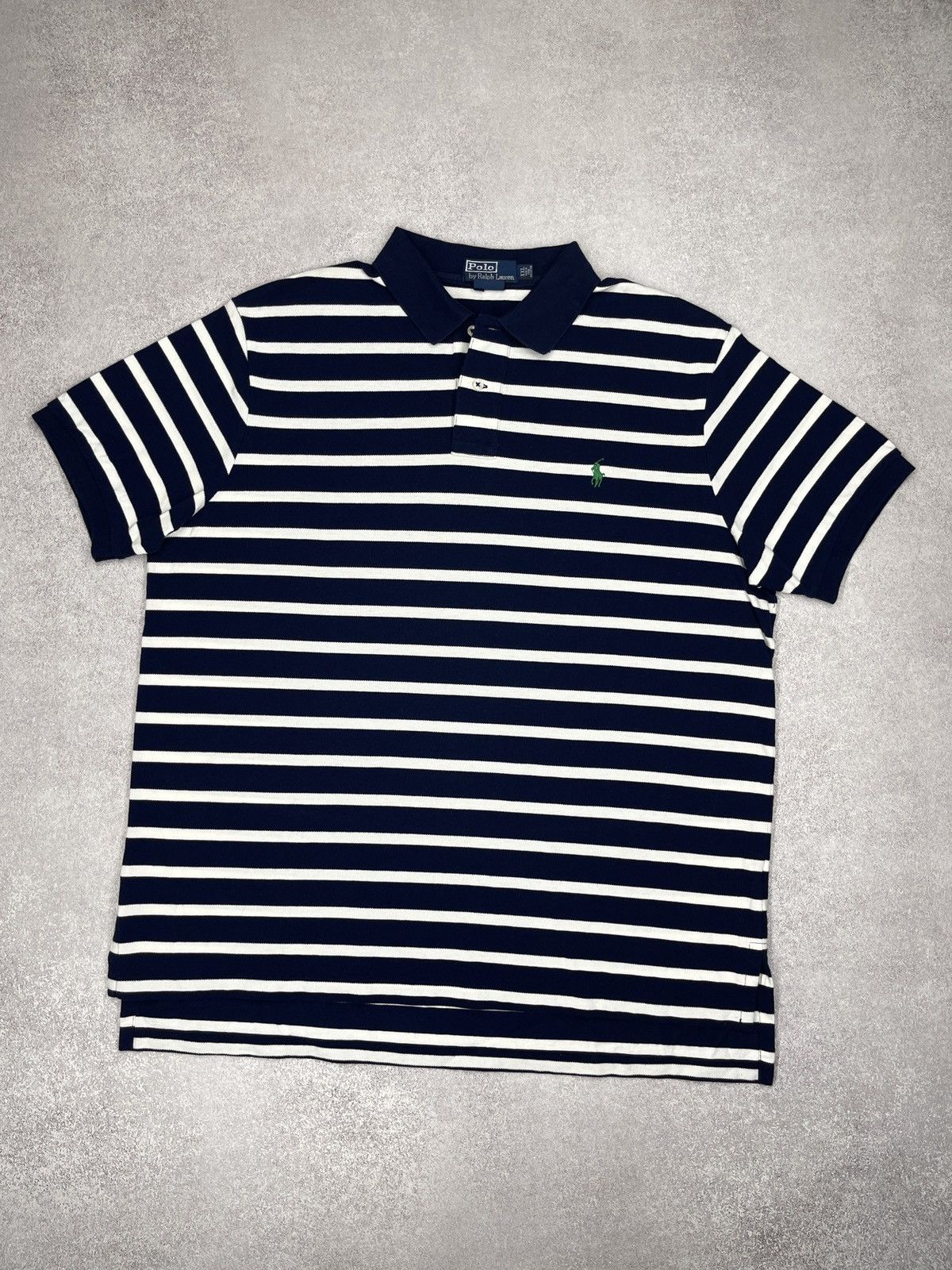 Polo Ralph Lauren Vintage Polo Ralph Lauren Striped Polo Rugby Navy/White Y2K Size US XXL / EU 58 / 5 - 2 Thumbnail
