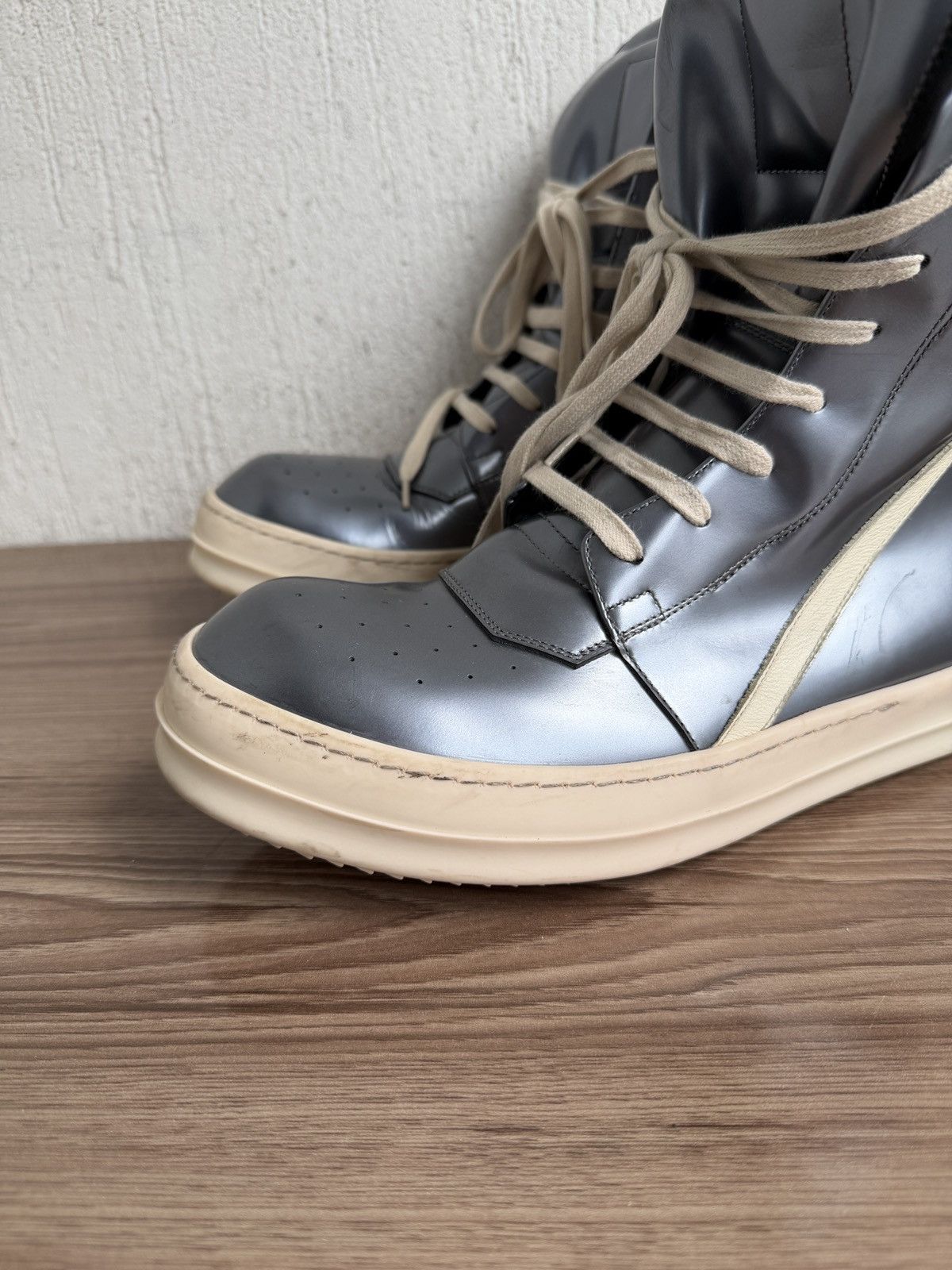 Rick Owens E15 metallic silver Geobasket Size US 10 / EU 43 - 7 Thumbnail