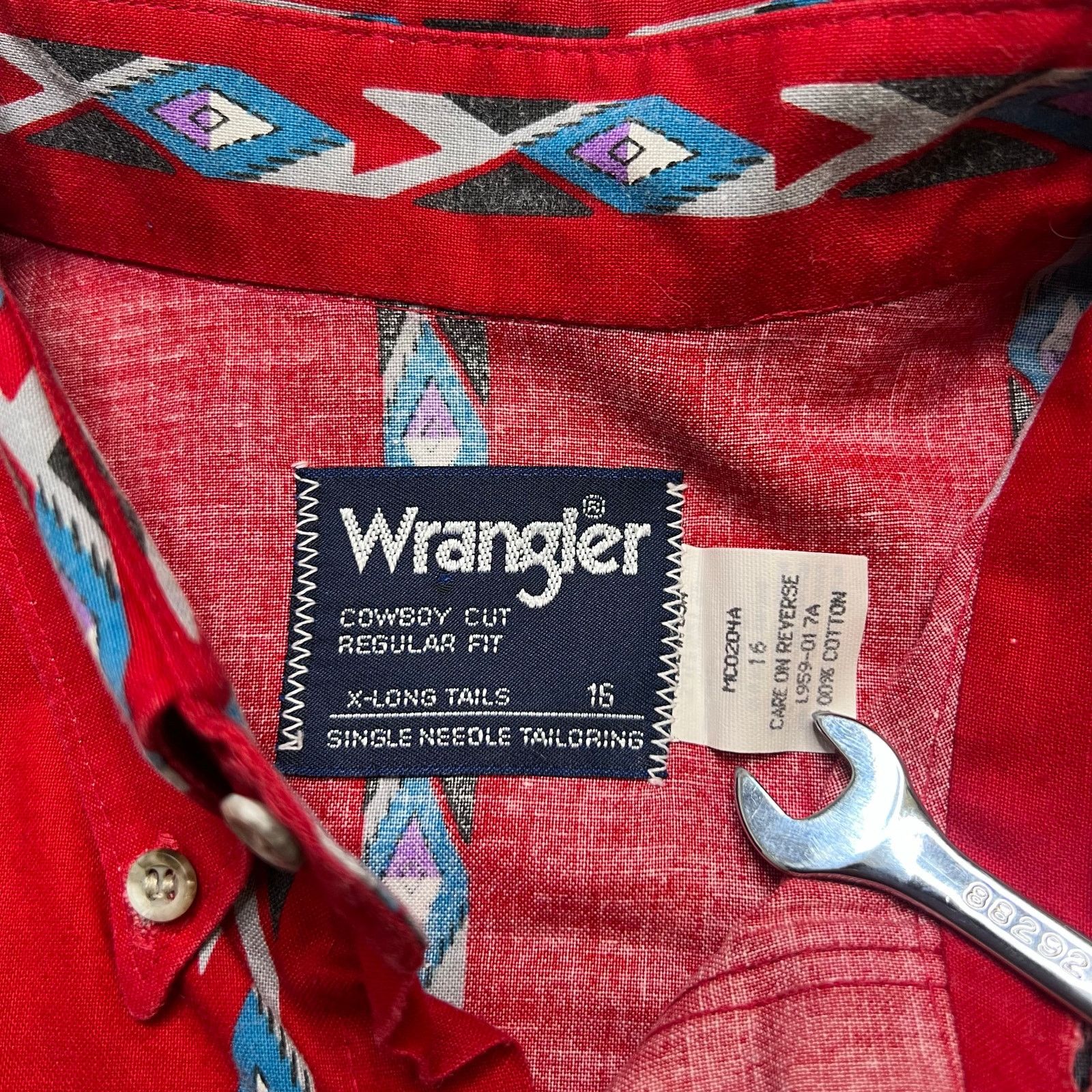 Wrangler Vintage Wrangler Cowboy Cut Western Shirt Aztec Stripe XL Size US XL / EU 56 / 4 - 3 Thumbnail