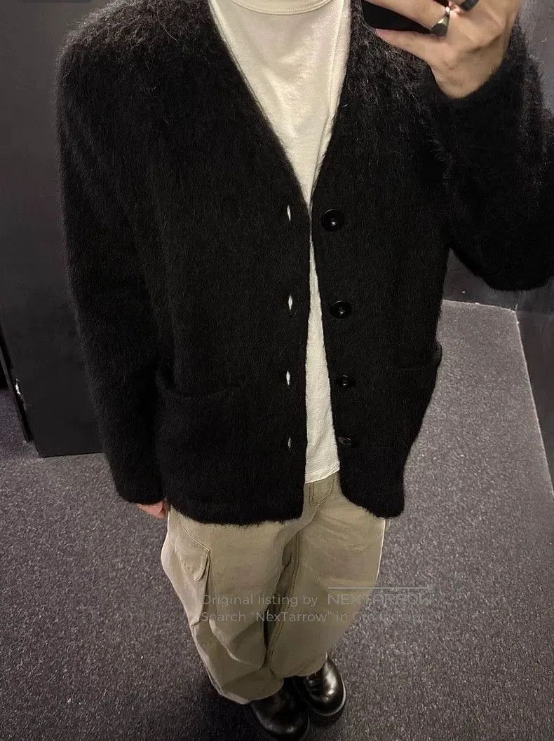 Our Legacy Our Legacy Mohair Cardigan in Black. Size US M / EU 48-50 / 2 - 8 Thumbnail