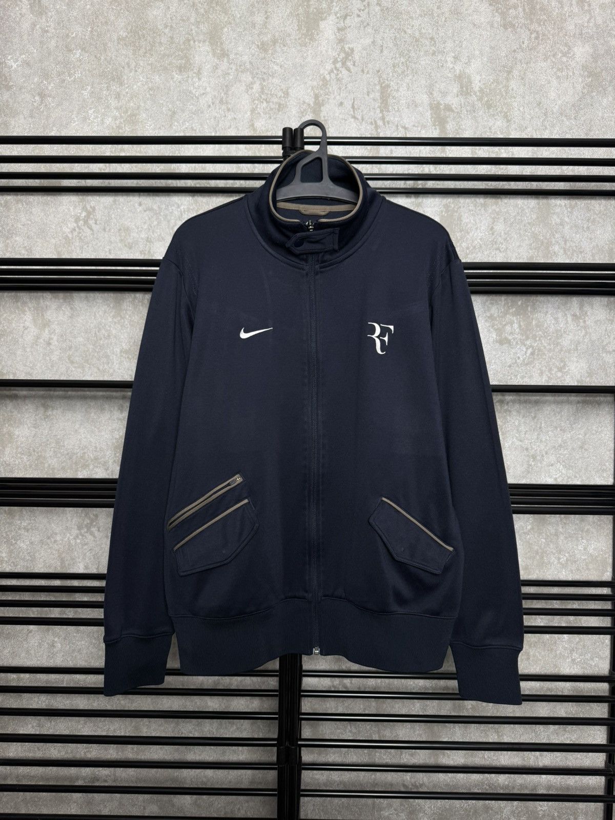 Nike Roger Federer Nike Dri Fit Dark Blue Tennis Full Zip Jacket Size US XL / EU 56 / 4 - 1 Thumbnail