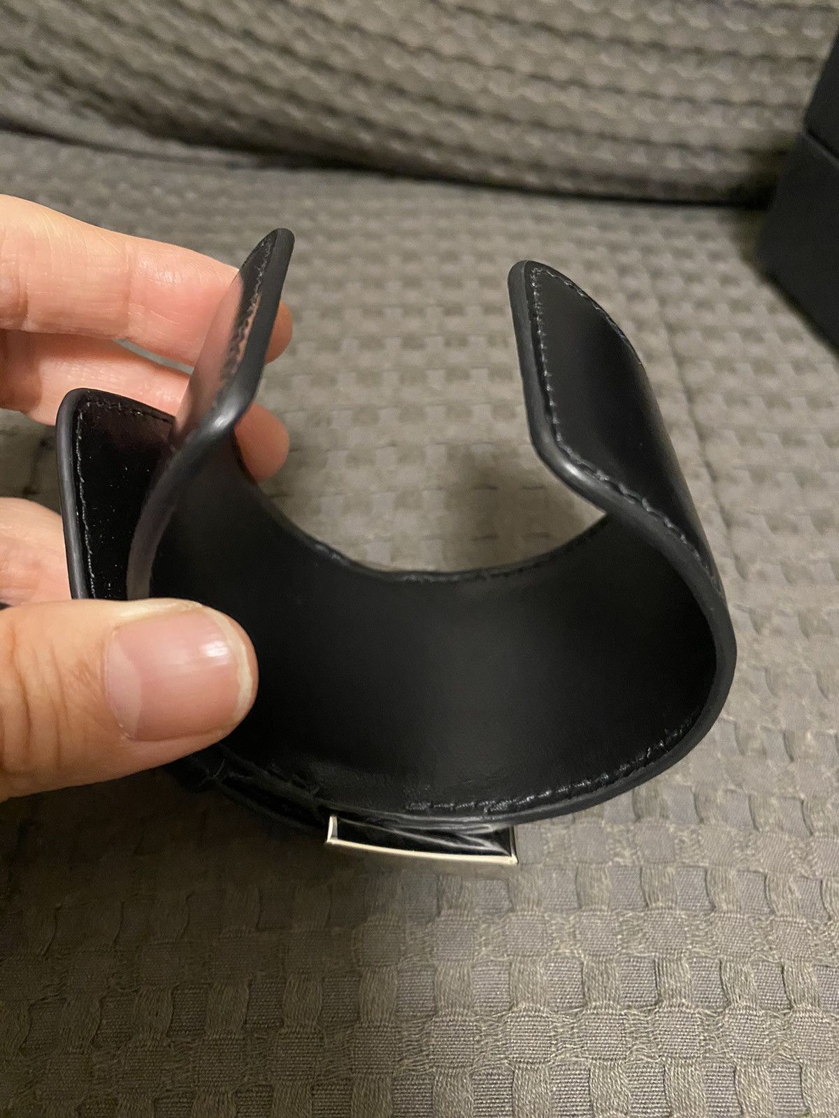 Prada × Raf Simons 🔺Prada 🔺black leather bangle Size ONE SIZE - 7 Thumbnail