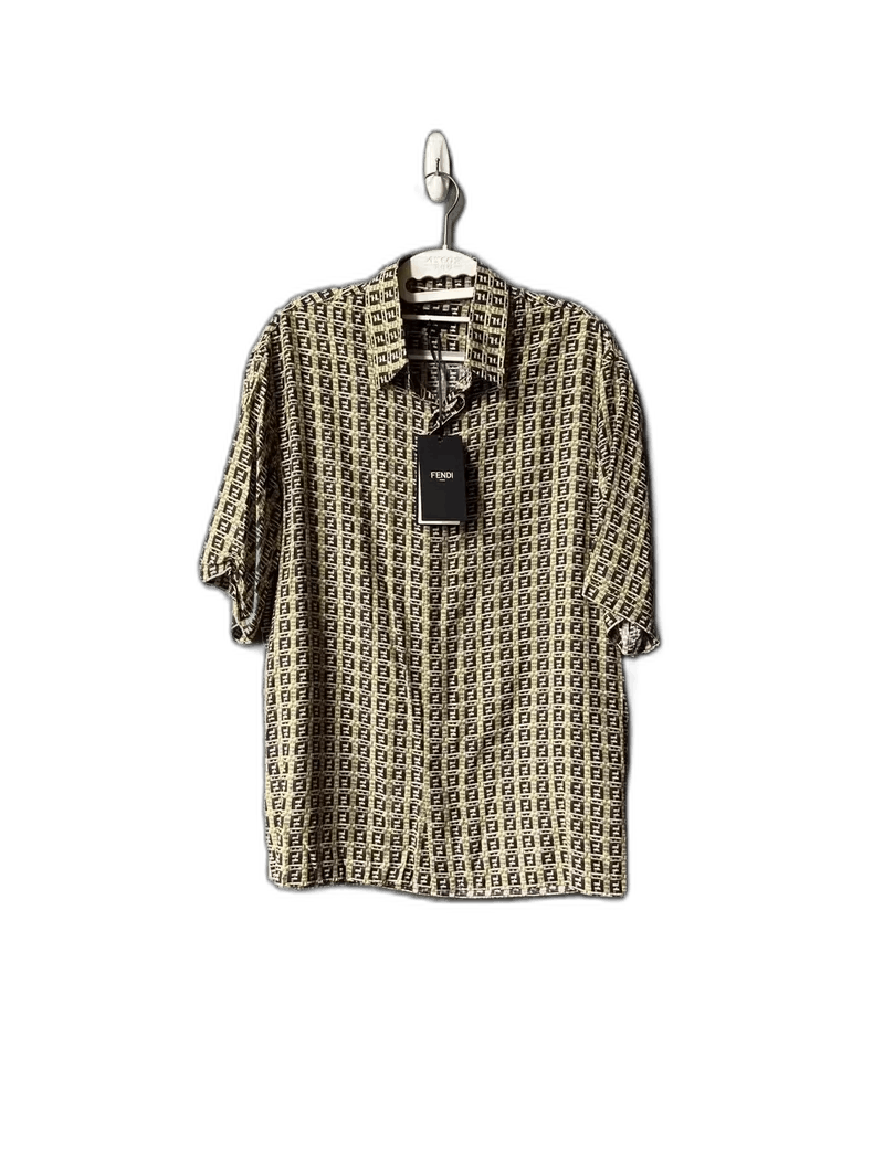 Fendi Fendi Brown Printed Short Sleeve Shirt Size US L / EU 52-54 / 3 - 1 Thumbnail