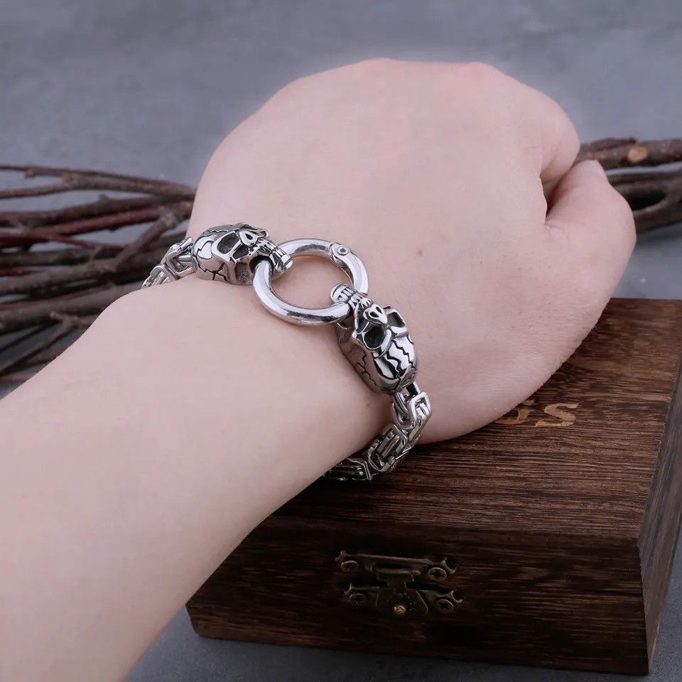 Jewelry Neo-Gothic Men's Stainless Steel Bracelet Size ONE SIZE - 1 Thumbnail