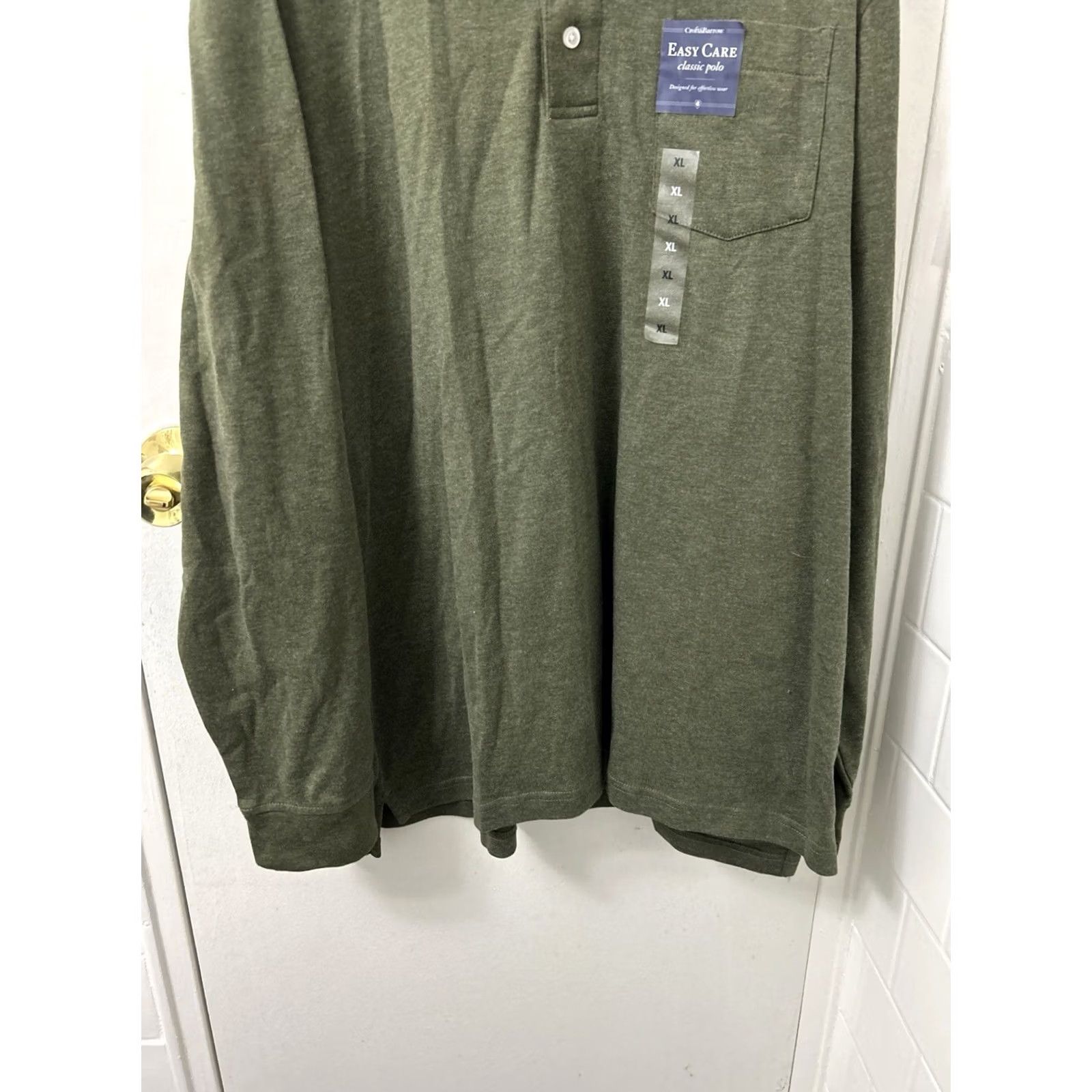 Croft & Barrow VINTAGE Croft & Barrow Polo Shirt Mens XL Dark Green Easy Care Long Sleeve NWT MSRP 34 Size US XL / EU 56 / 4 - 3 Thumbnail