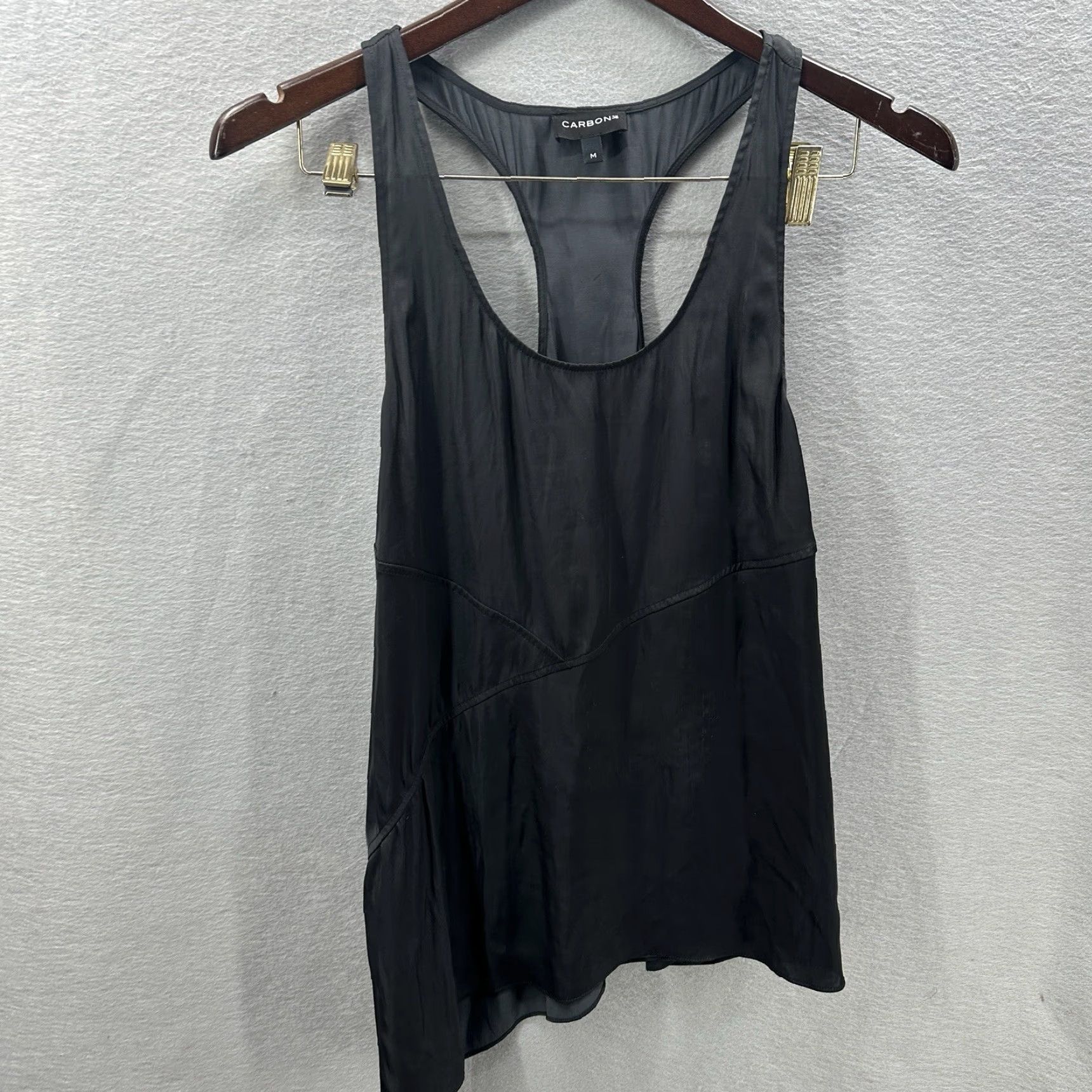 Vintage Carbon38 Tank Womens Medium Black Asymmetric Hem Split Side Womens Size M / US 6-8 / IT 42-44 - 4 Thumbnail