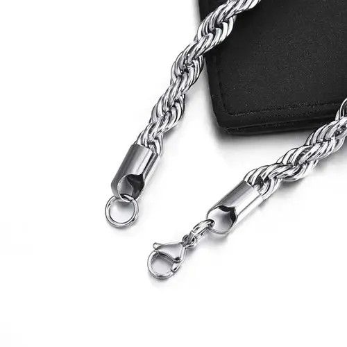Other Silver 5mm Rope Chain Necklace Size ONE SIZE - 1 Thumbnail