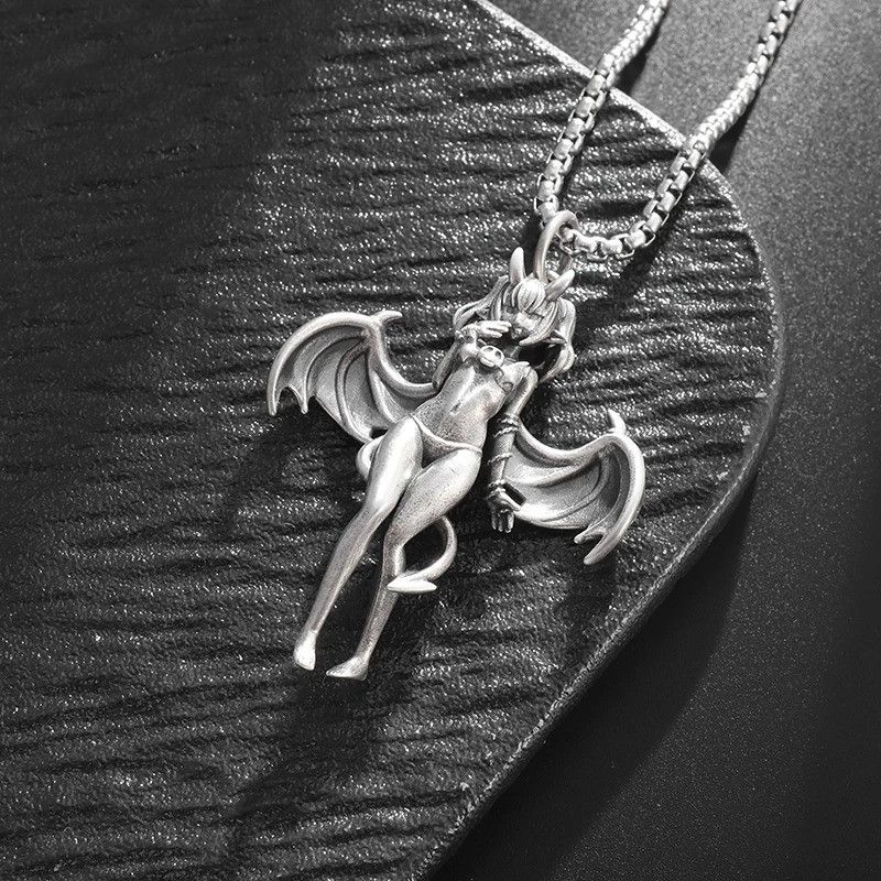 Jewelry Gothic Devil Bat Girl Necklace Size ONE SIZE - 2 Thumbnail