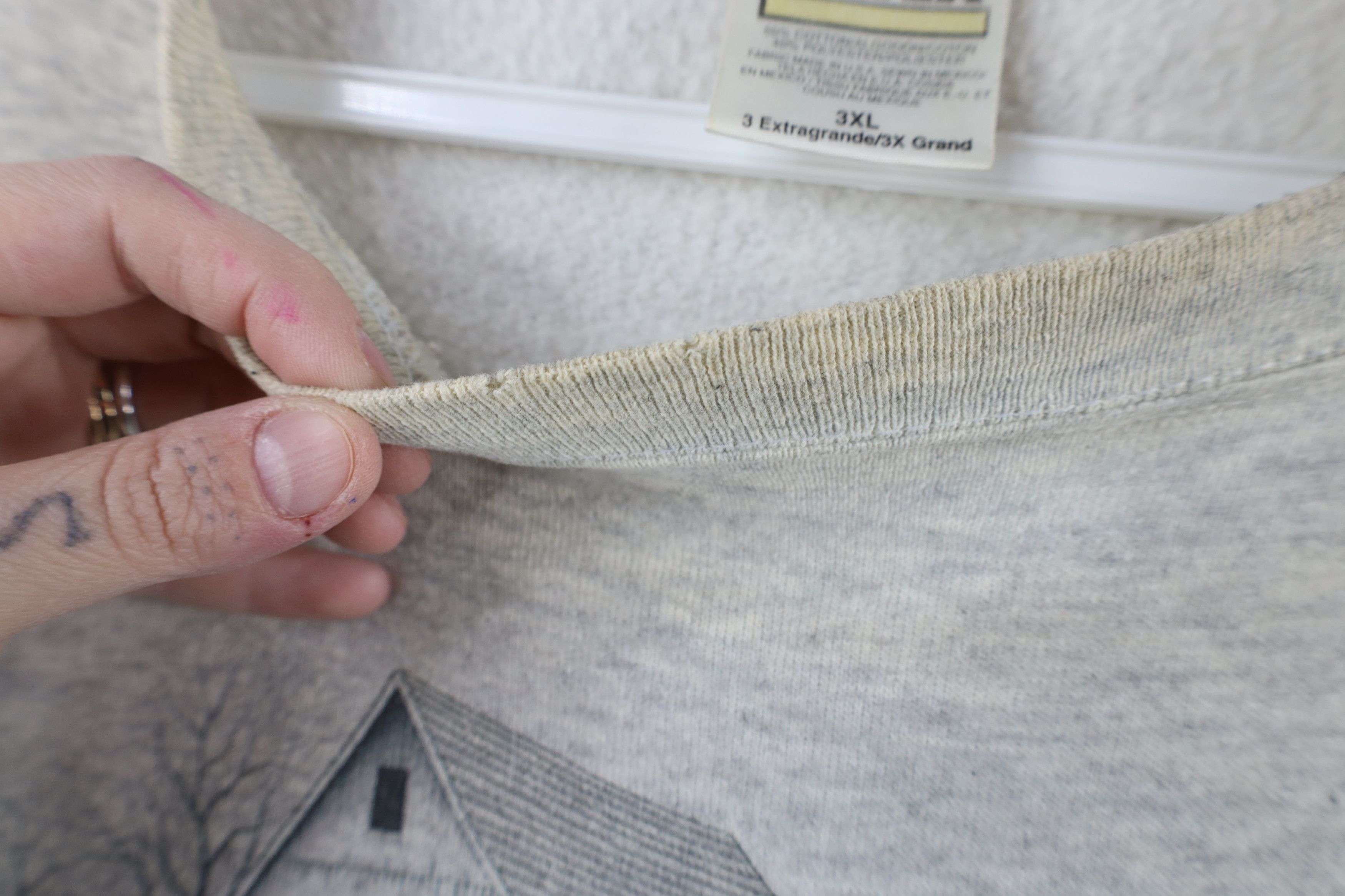 Vintage Vintage 90s Streetwear Country Farmhouse Sweatshirt Gray Size US XXL / EU 58 / 5 - 11 Thumbnail