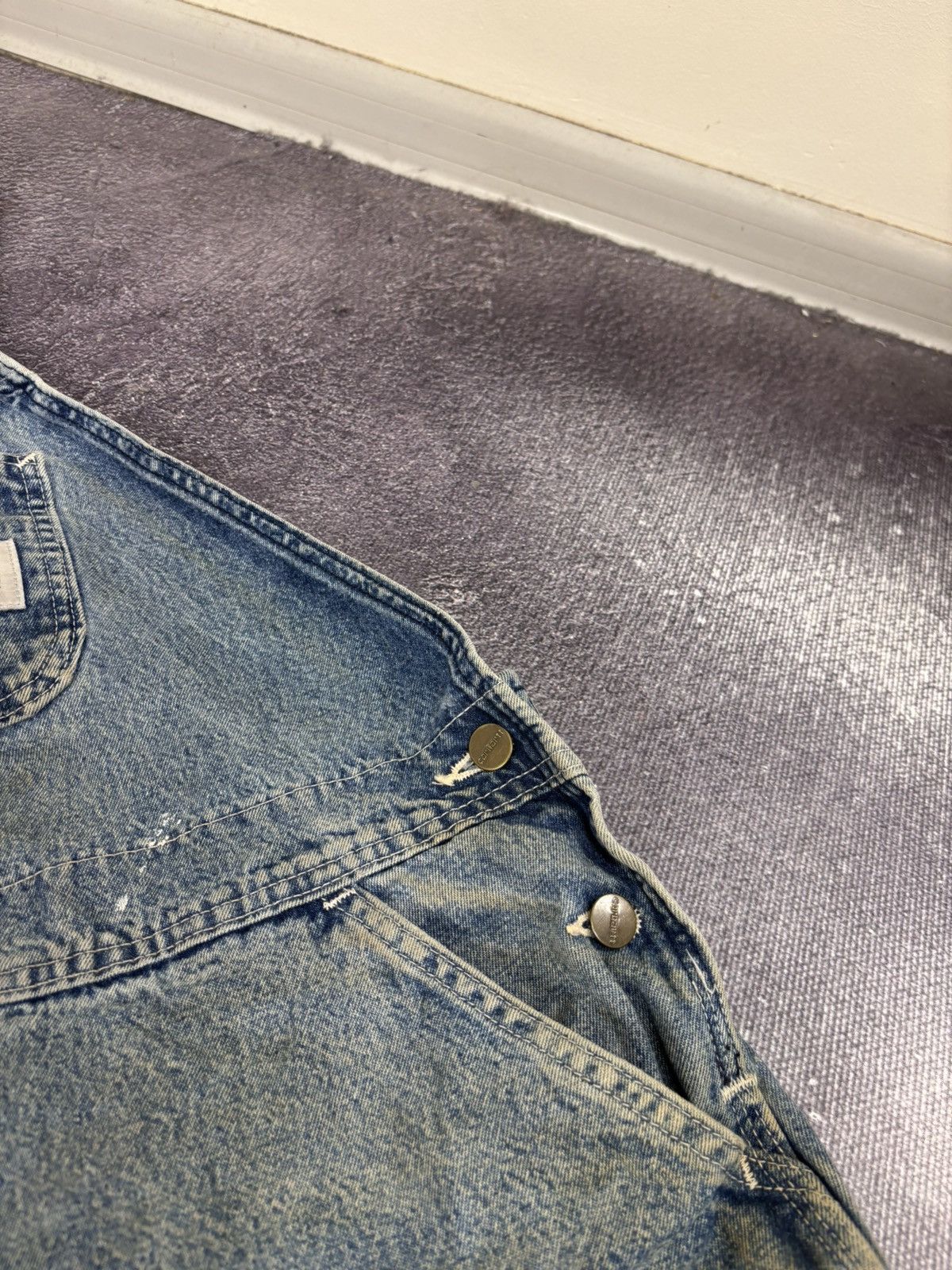 Carhartt Vintage Carhartt Bib Overalls R07 DST Blue Denim Carpenter Size US 42 / EU 58 - 7 Thumbnail