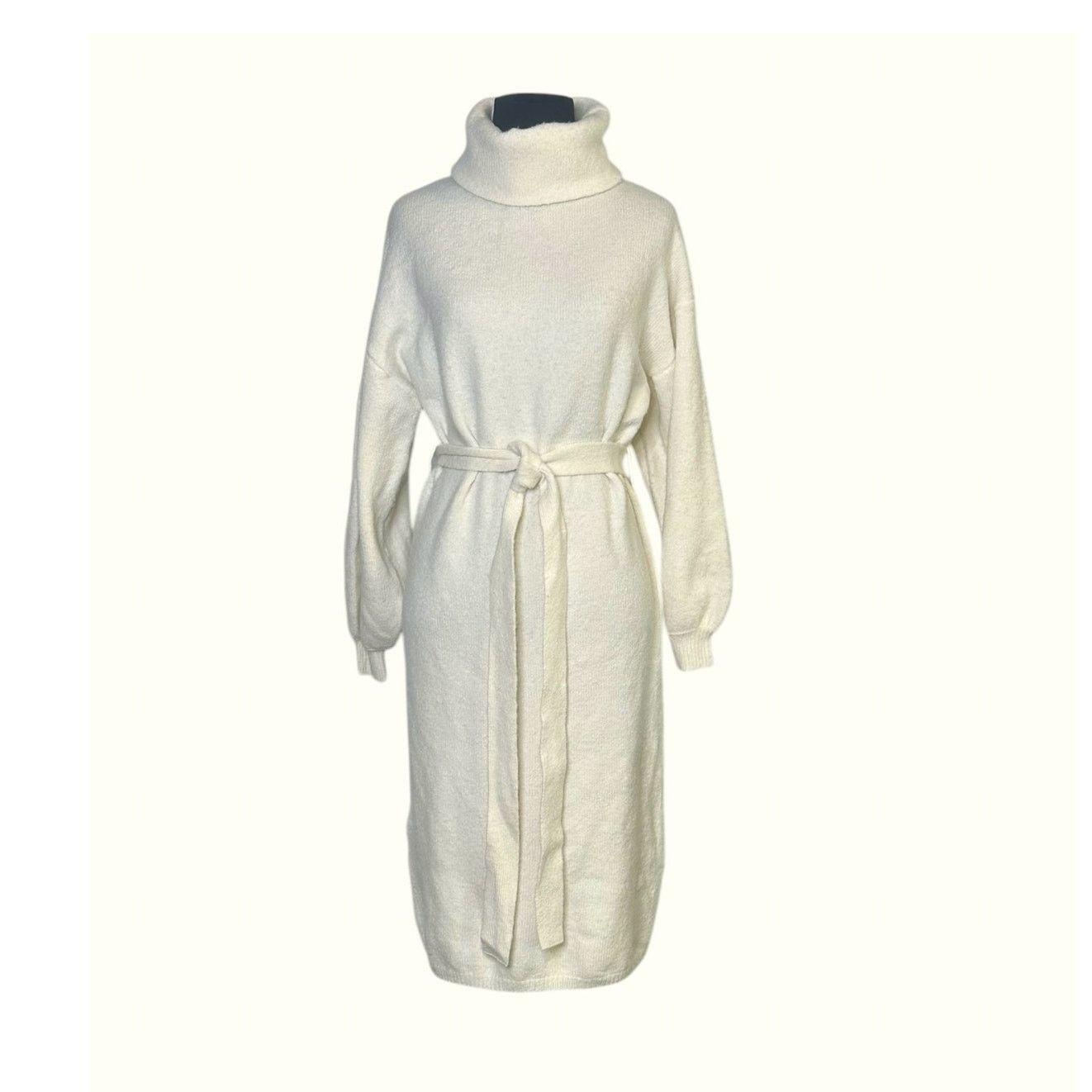 Asos ASOS DESIGN knitted tie waist roll neck midi dress size 2P Size XS / US 0-2 / IT 36-38 - 8 Thumbnail