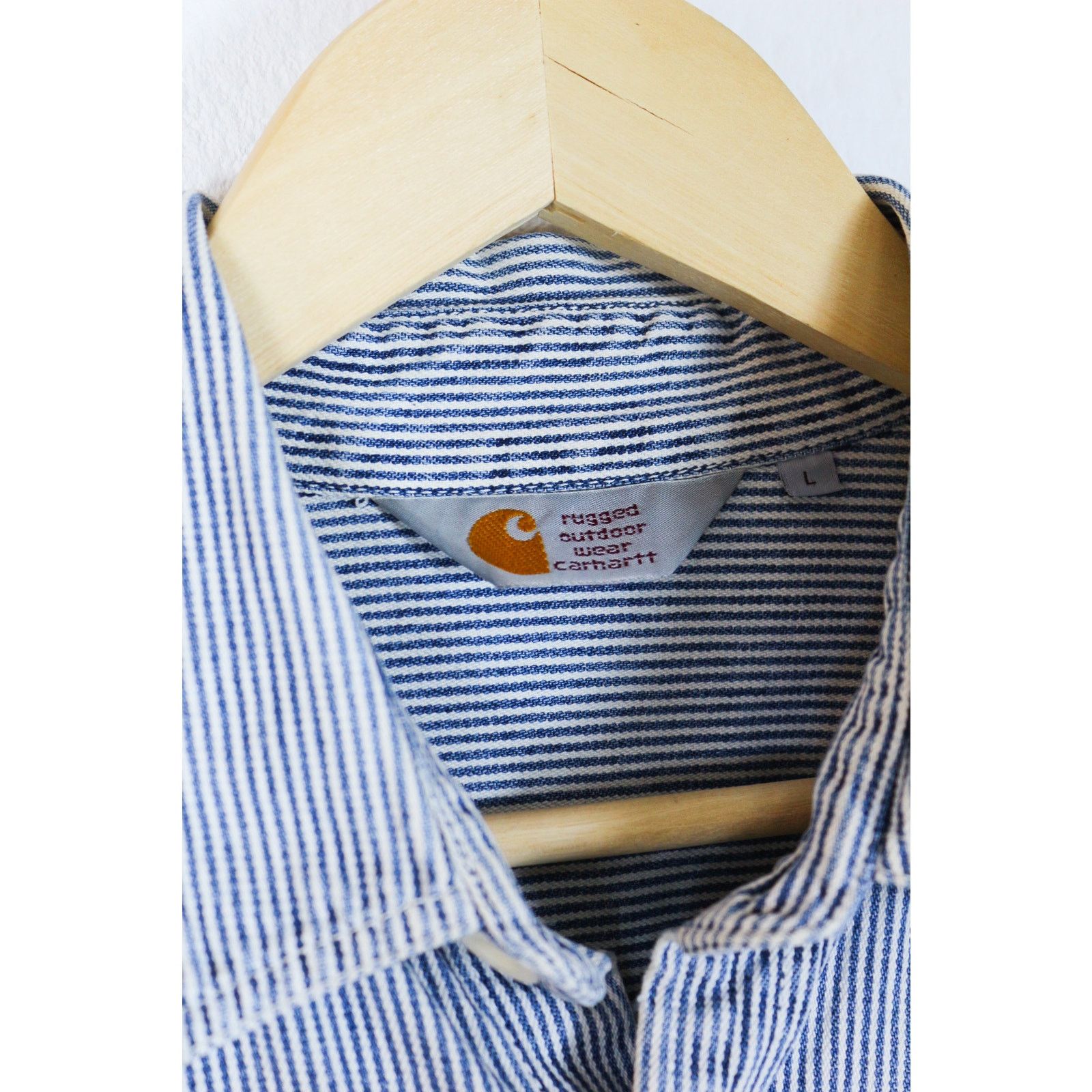 Carhartt Carhartt Logo Striped Twill Harbor L/S Shirt Sailor Marine Size US L / EU 52-54 / 3 - 4 Thumbnail