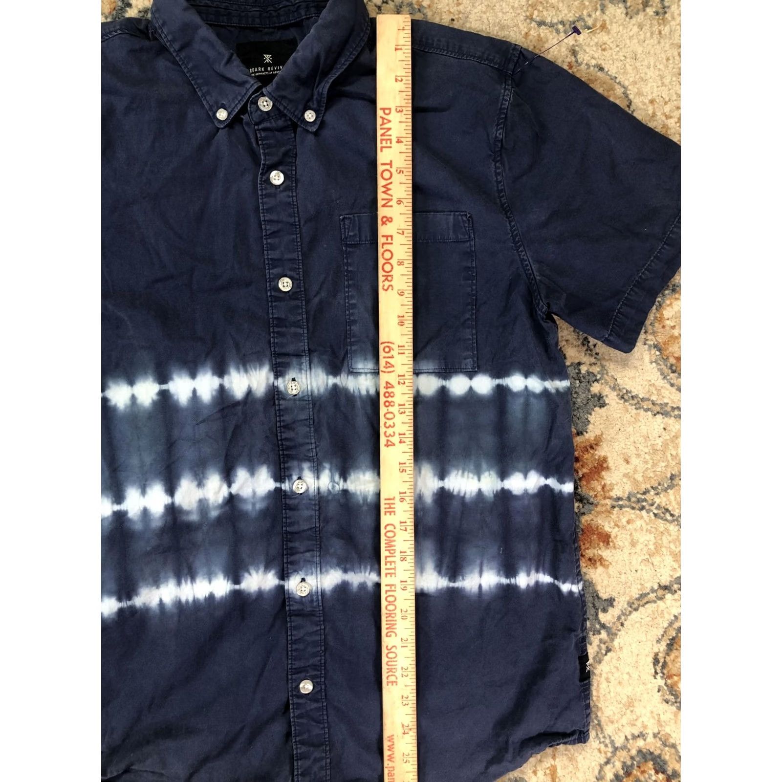 Vintage Roark Revival Shirt Mens M Blue Tie Dye Short Sleeve Button-Down Casual Size US M / EU 48-50 / 2 - 7 Thumbnail