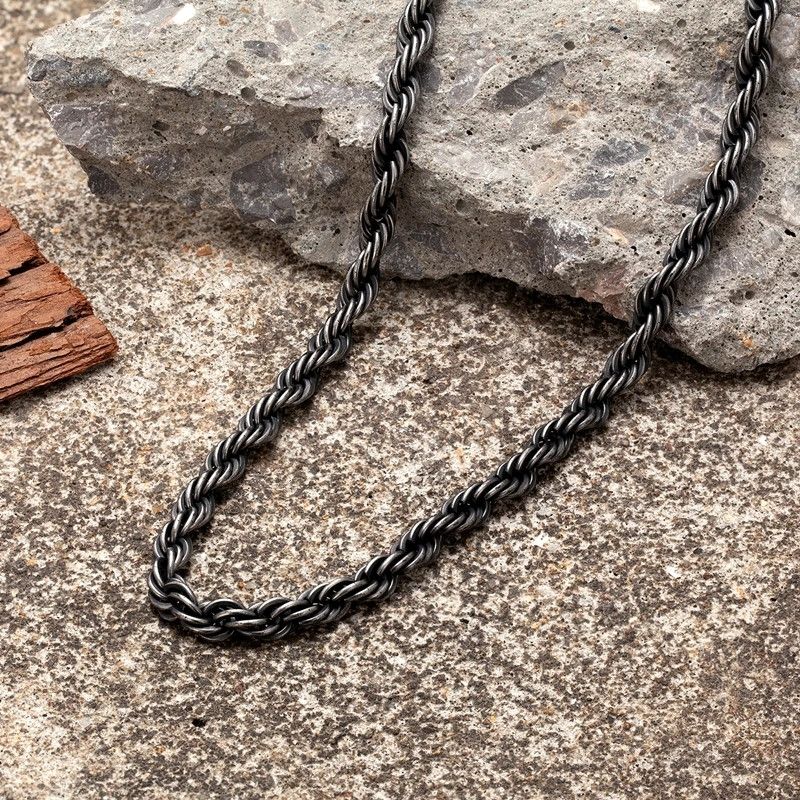 Jewelry Black Twisted Rope Chain Necklace Size ONE SIZE - 2 Thumbnail