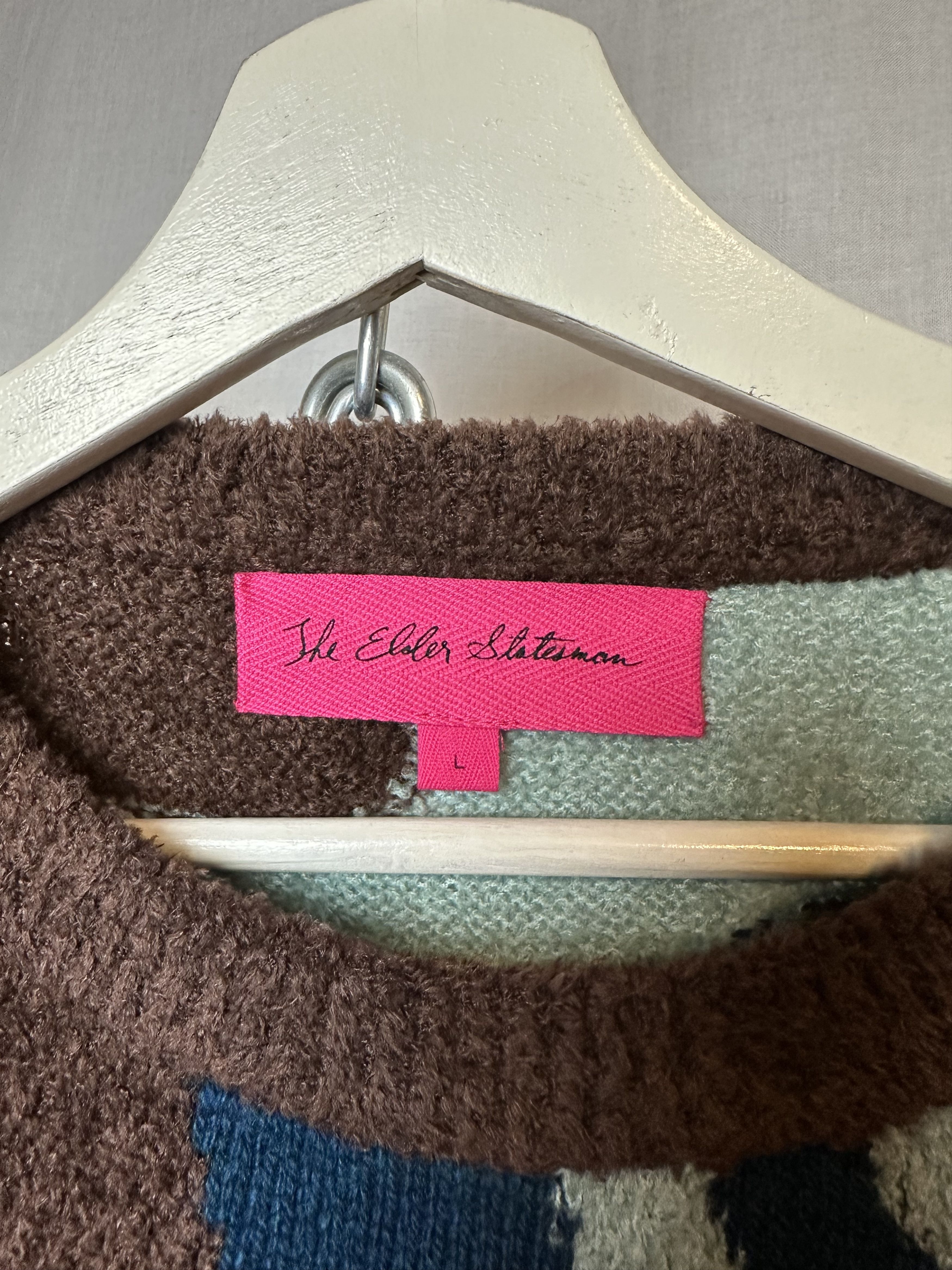 The Elder Statesman x Ollio Intarsia-Knit Bouclé Sweater Size US L / EU 52-54 / 3 - 6 Thumbnail