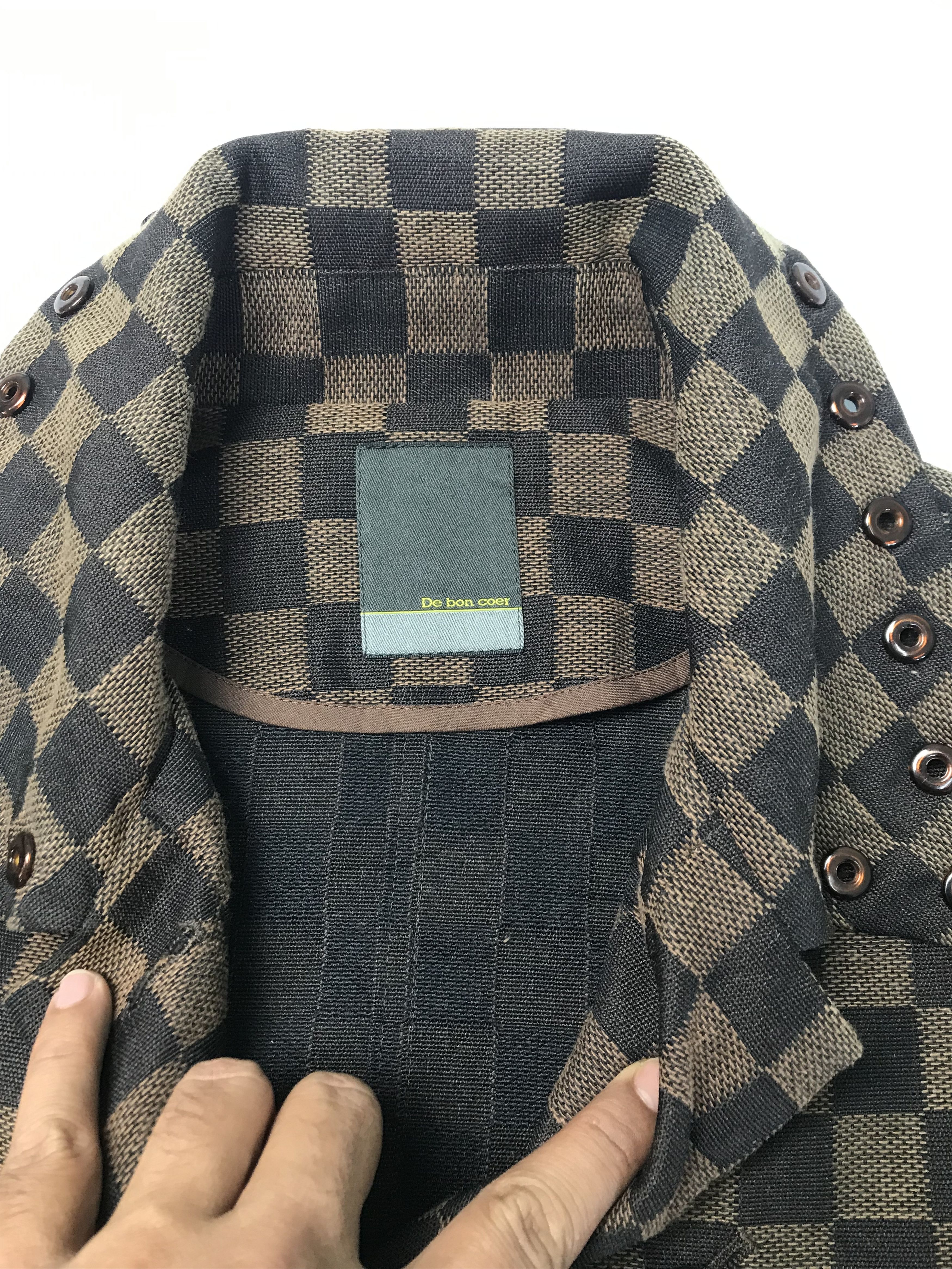 Japanese Brand Made in Japan De Bon Coer Checkered Long Coat Size US S / EU 44-46 / 1 - 4 Thumbnail