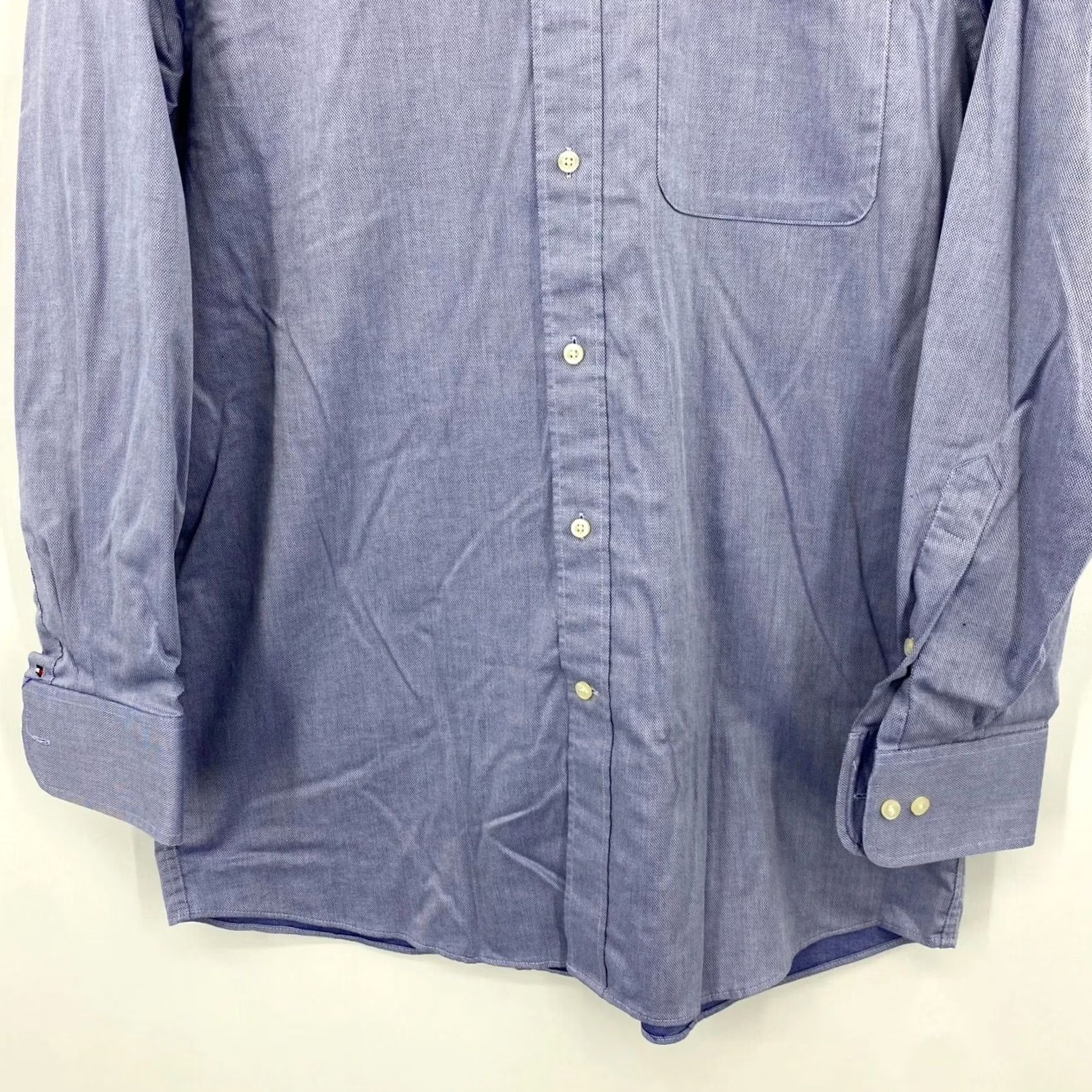 Tommy Hilfiger Tommy Hilfiger Long Sleeve Button Shirt Mens Size M Blue Regular Fit Stretch Size US M / EU 48-50 / 2 - 3 Thumbnail