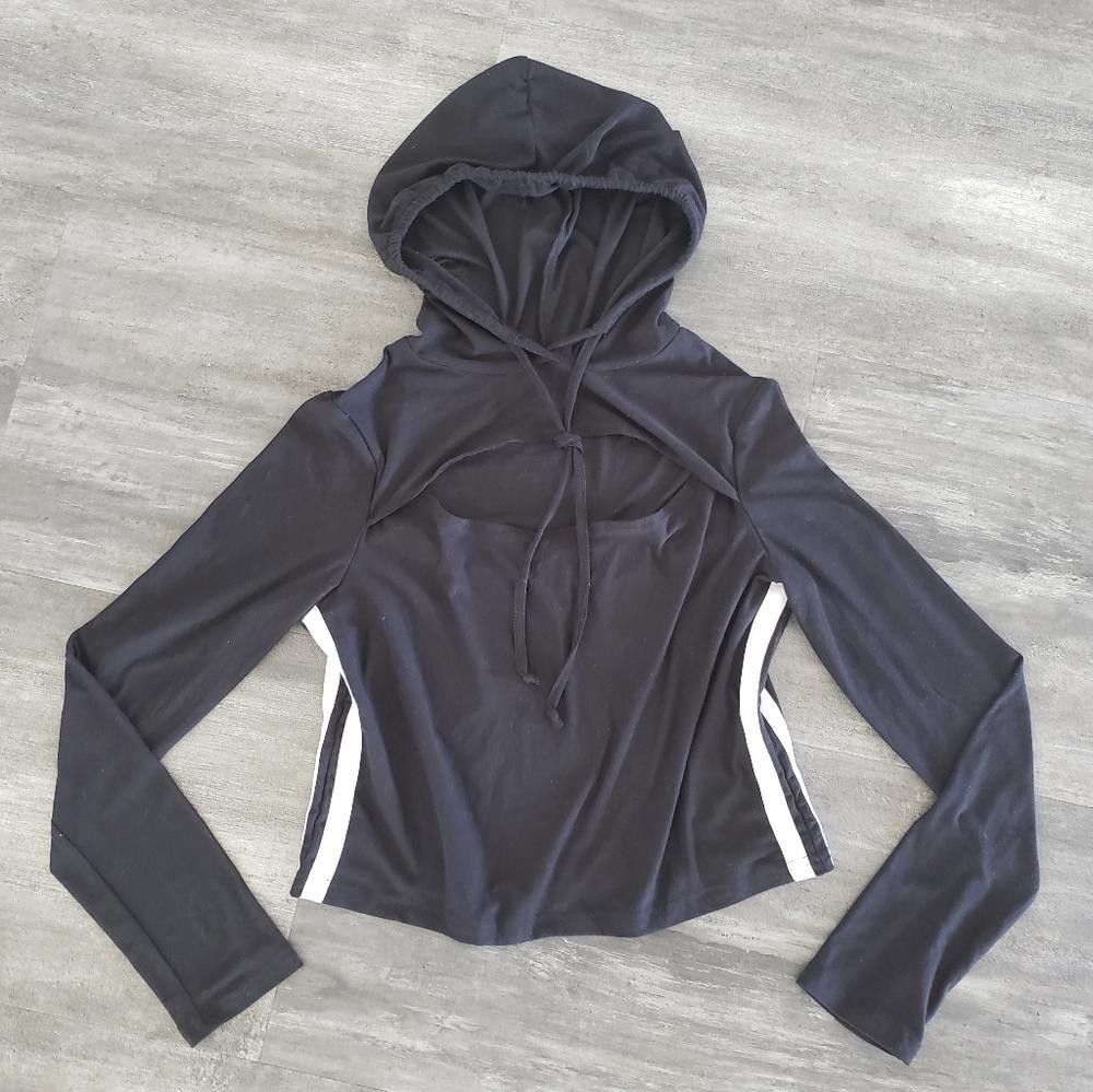 Designer Black White Striped DH Sweat Suit Long Sleeve Size 28" / US 6 / IT 42 - 1 Thumbnail