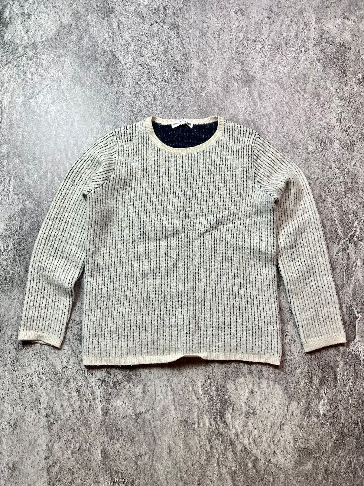 Pre-owned Uniqlo X Ines De La Fressange Wool Striped Designer Sweater In White