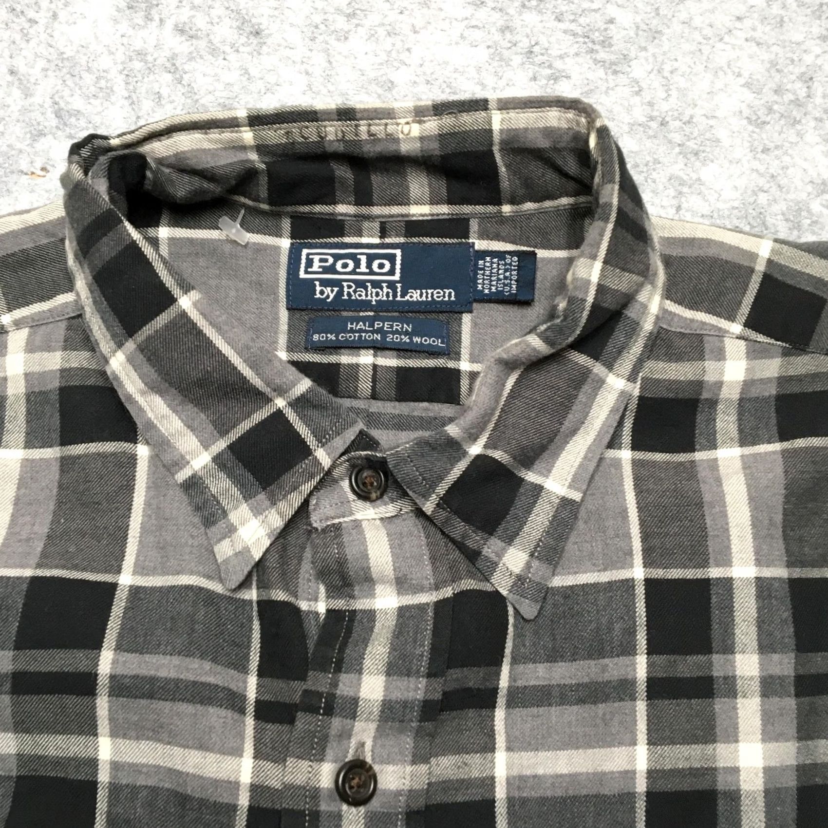 Polo Ralph Lauren Polo by Ralph Lauren Halpern Shirt Mens XL Gray Plaid Flannel Button Down Casual Size US XL / EU 56 / 4 - 6 Thumbnail