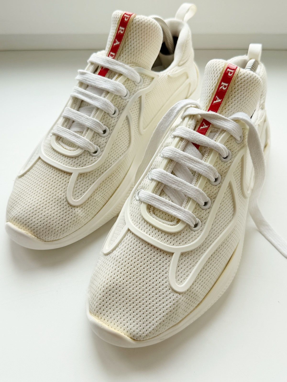 Prada Prada American Cup Men White Lightweight Sneakers 41 Italy Size US 8 / EU 41 - 4 Thumbnail