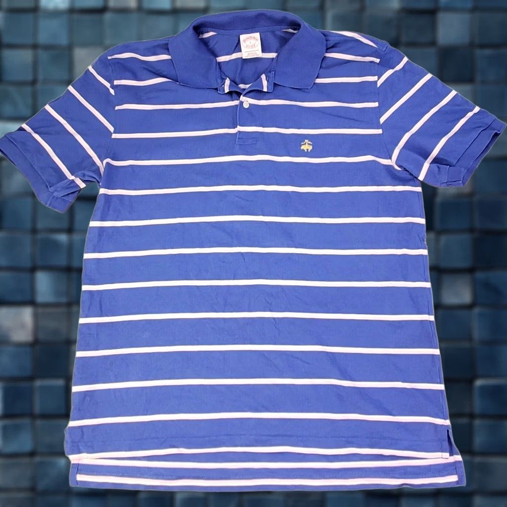 Brooks Brothers Brooks Brothers Polo Shirt Men L Blue Pink Short Sleeve Button-Up Golf Shirts Size US L / EU 52-54 / 3 - 1 Thumbnail