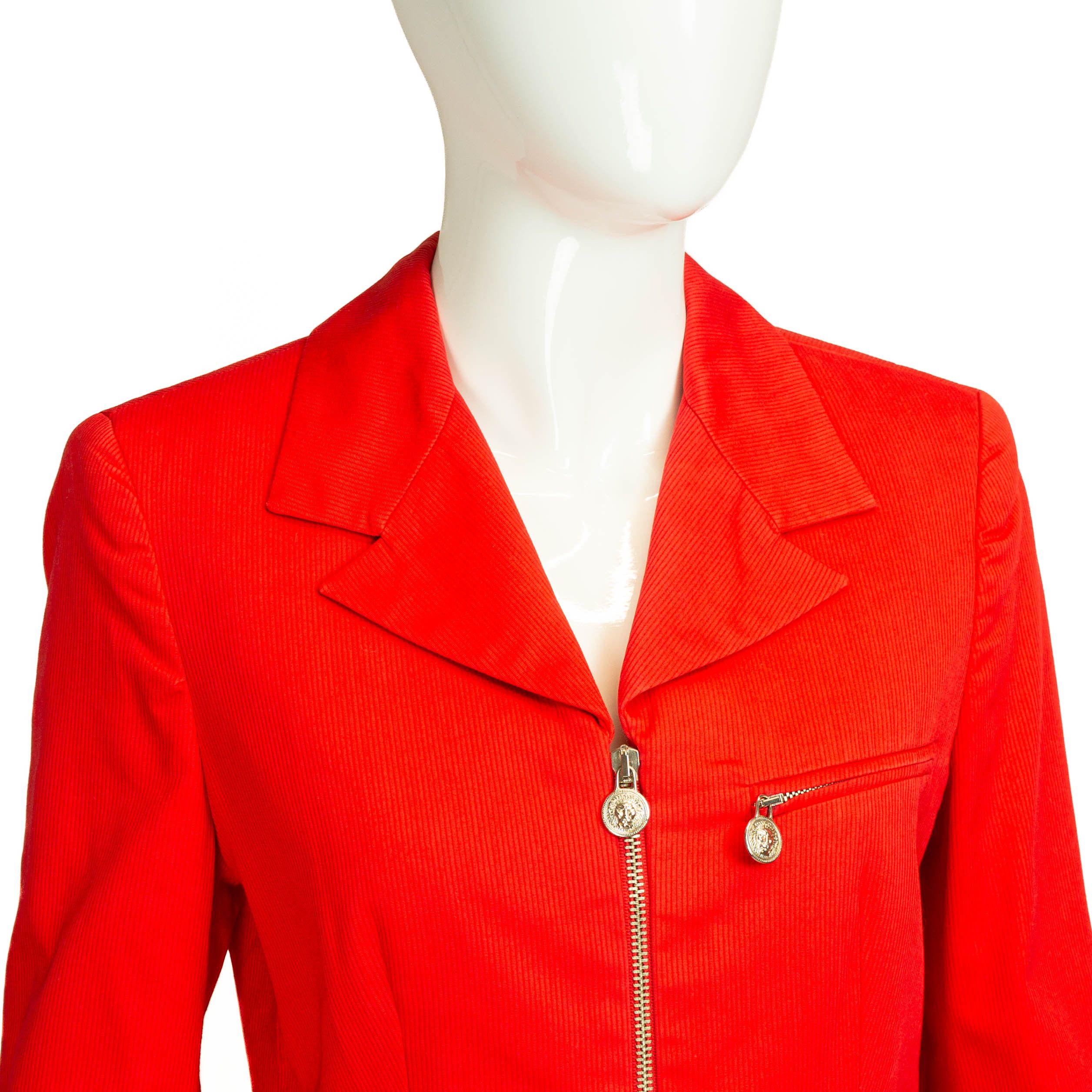 Versace × Versus VERSUS Gianni Versace Red Set Blazer Pants Vintage 90s 00s Size S / US 4 / IT 40 - 4 Thumbnail