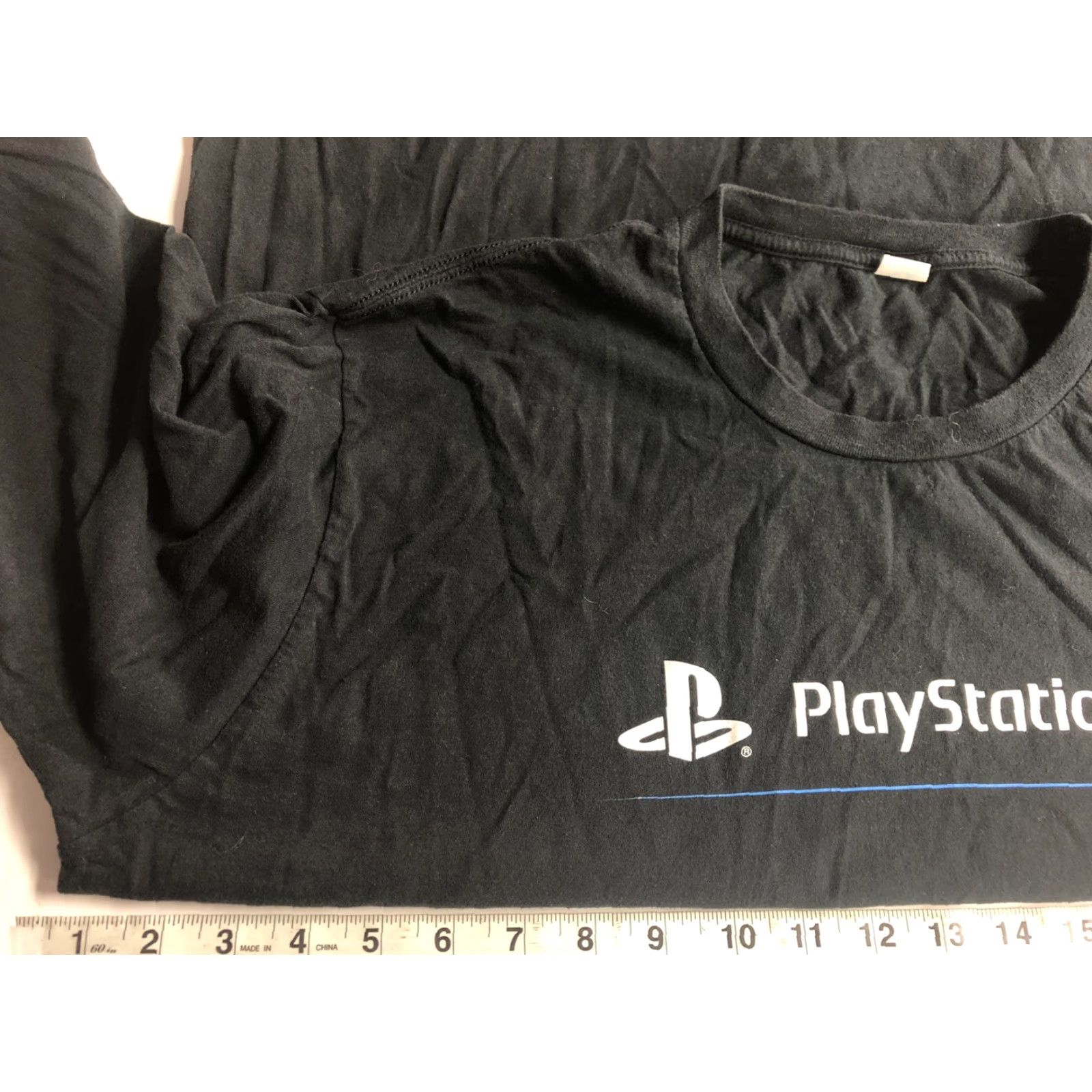 Port & Company Playstation VR Shirt Black Mens Retro Long Sleeve XL Measurements Port & Company T-Shirt Men Regular Size XL Size US XL / EU 56 / 4 - 5 Thumbnail