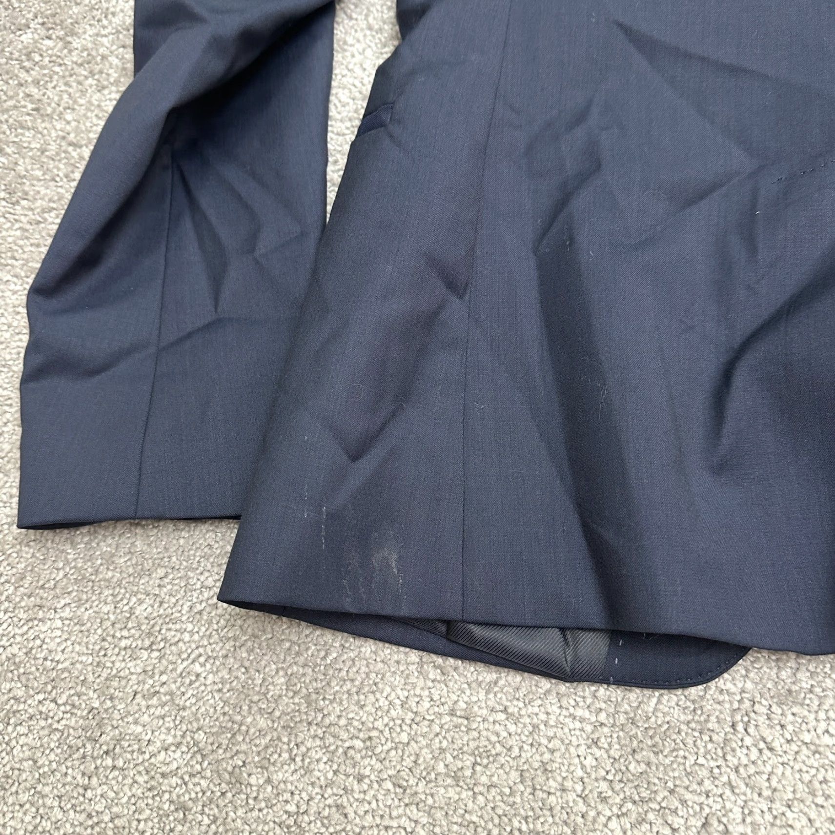 Zara Zara Man Blazer Jacket Mens 38 Navy Blue Wool Cashmere Single Breasted Suit Work Size 38R - 7 Thumbnail