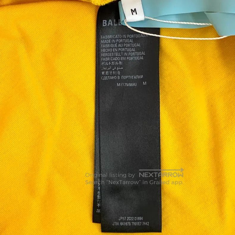Balenciaga Balenciaga Yellow Logo Letter Printed Cotton Round Neck Sh Size US M / EU 48-50 / 2 - 7 Thumbnail