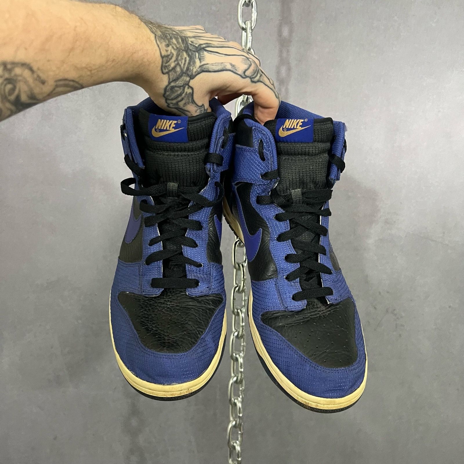 Nike Nike Dunk High 2010 Black Wicked Purple Gold Men's Size 13 Size US 13 / EU 46 - 2 Thumbnail