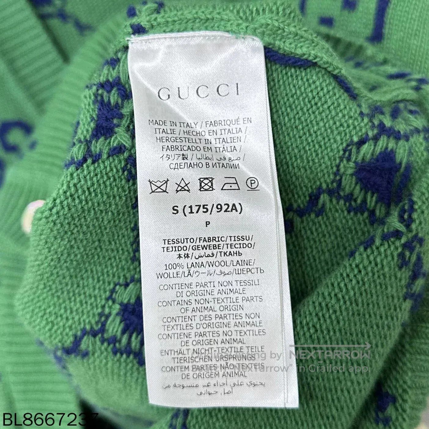 Gucci Gucci Green Monogram Knit Cardigan. Size S / US 4 / IT 40 - 5 Thumbnail