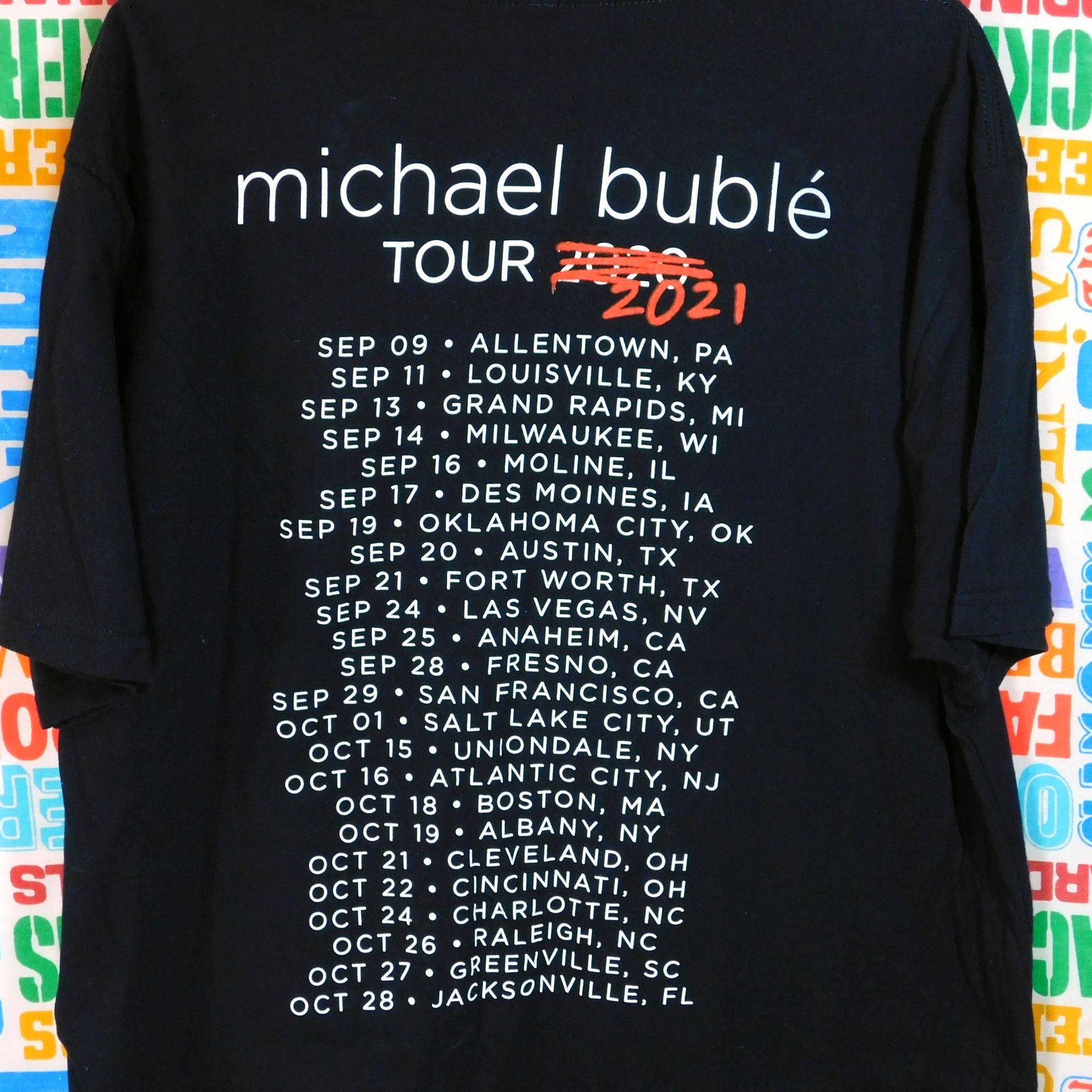 Next Level Michael Buble 2021 Tour T Shirt Size XL Black Double Sided Size US XL / EU 56 / 4 - 5 Thumbnail