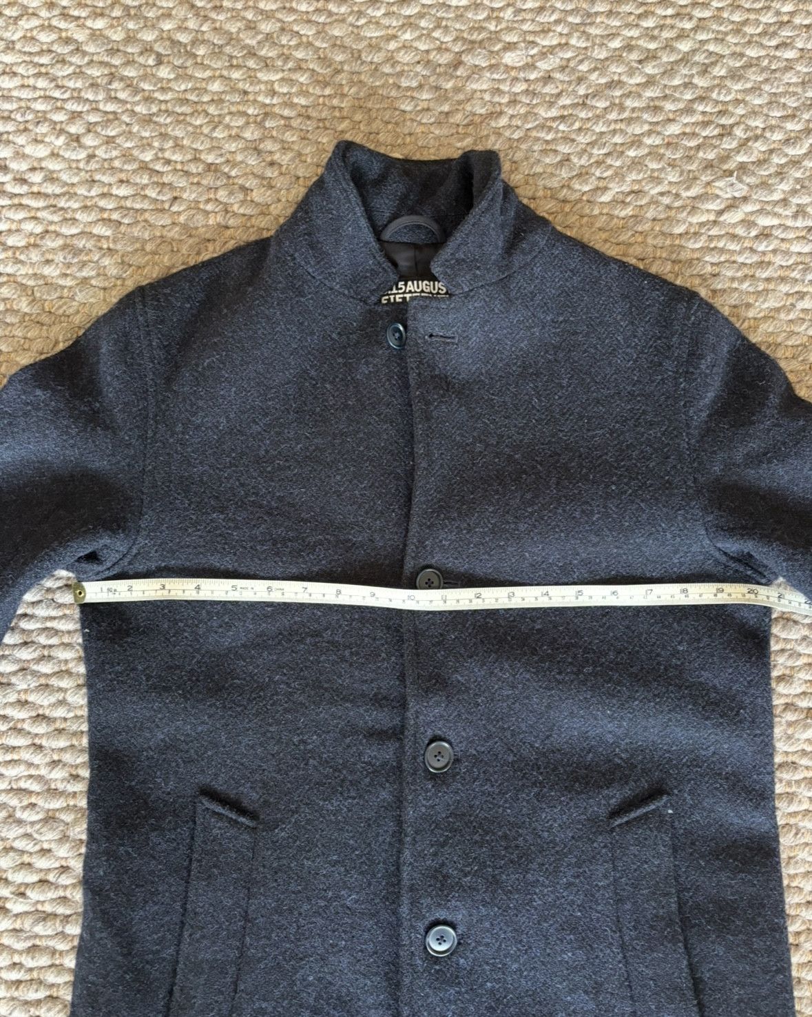 8.15 August Fifteenth Harris Tweed Wool Topper Topcoat Navy Mix Size US S / EU 44-46 / 1 - 15 Thumbnail