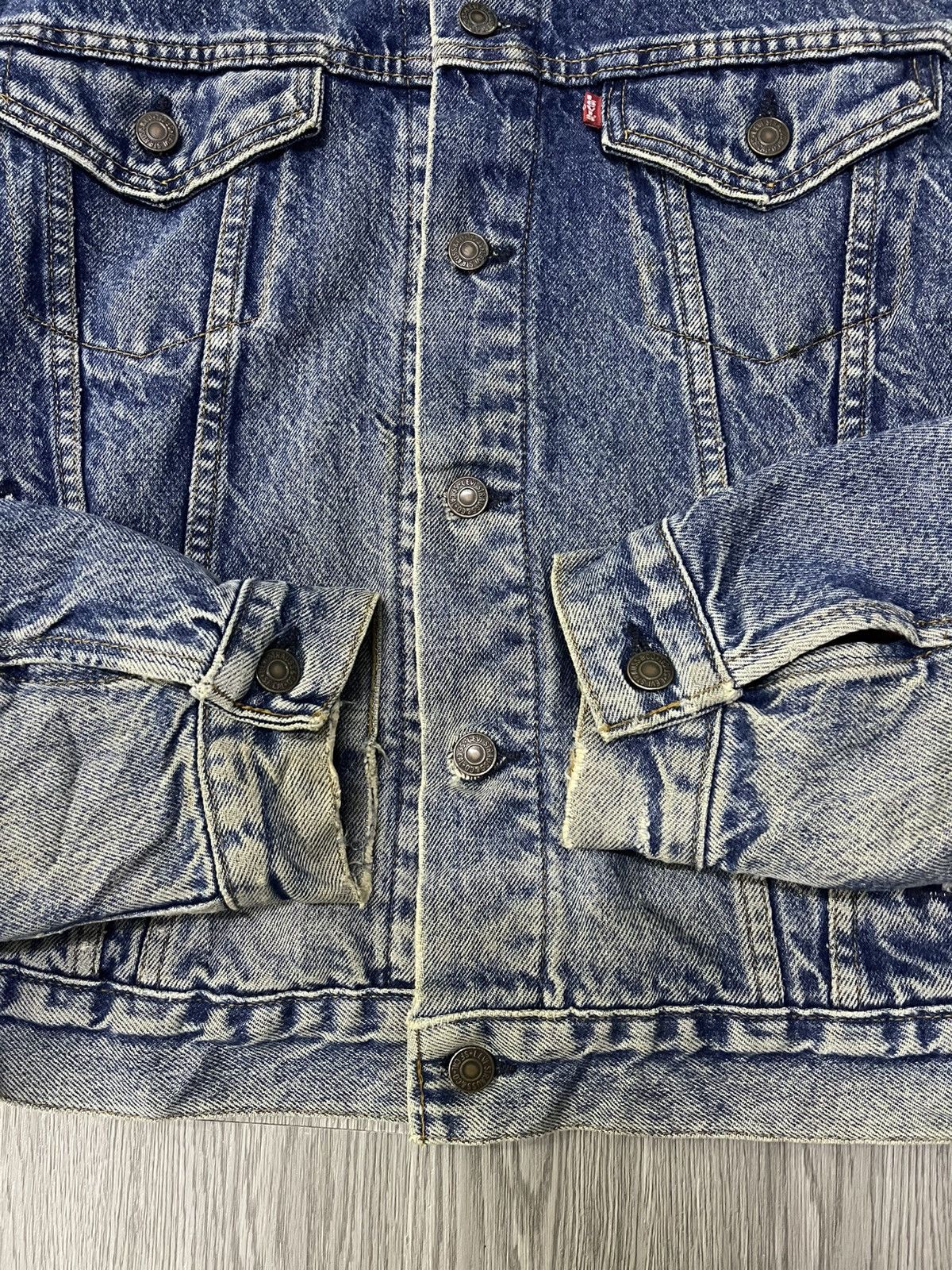 Levi's Vintage Clothing 80s LEVIS 71411 0816 TRUCKER BLANKET DENIM Size US L / EU 52-54 / 3 - 9 Thumbnail