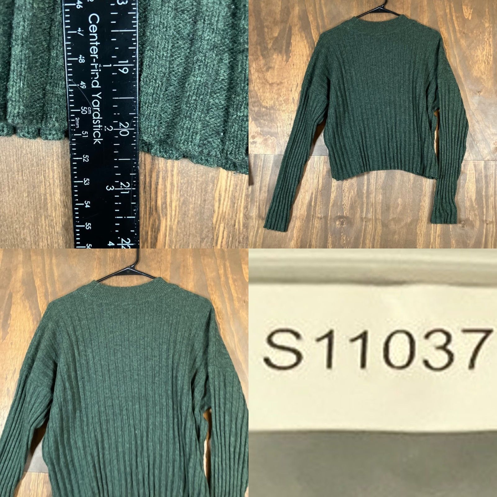 Madewell Madewell Womens Sweater Forest Green Ribbed Knit Mock Neck XL Size XL / US 12-14 / IT 48-50 - 8 Thumbnail