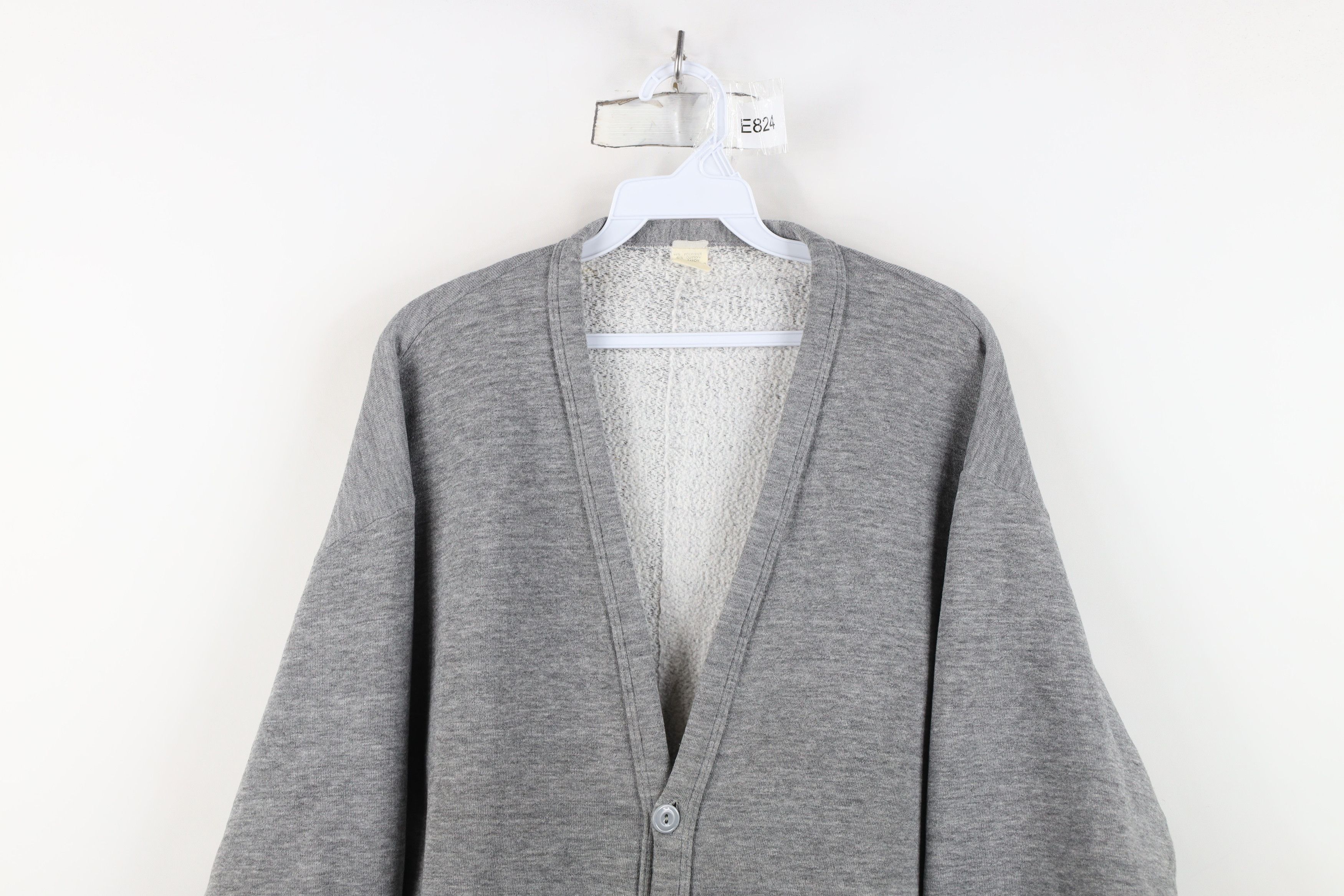 Vintage Vintage 70s Streetwear Cardigan Sweatshirt Heather Gray USA Size US L / EU 52-54 / 3 - 2 Thumbnail
