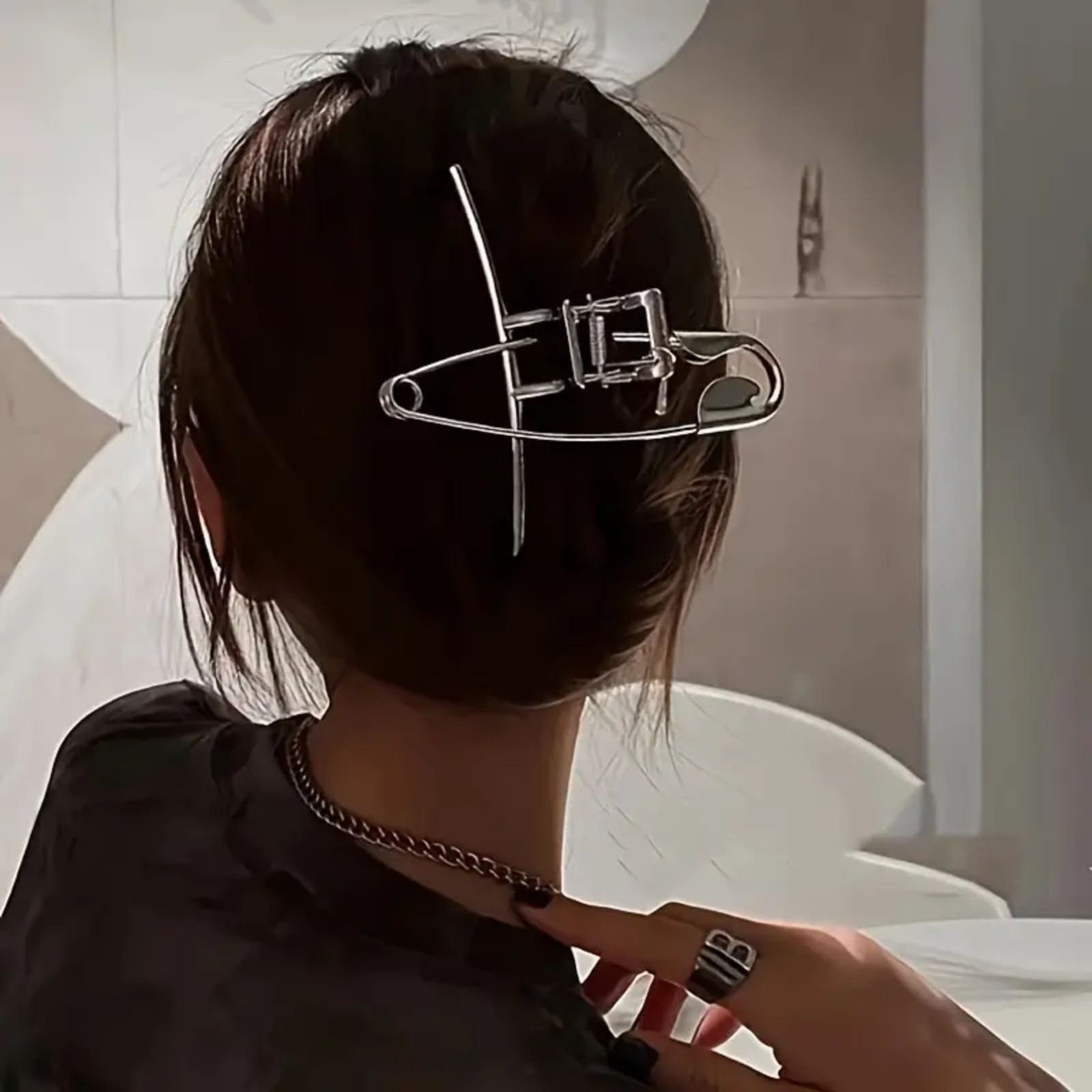 Other Chic Punk Art Silver Metal Safety Pin & Claw Hair Clip Size ONE SIZE - 4 Thumbnail