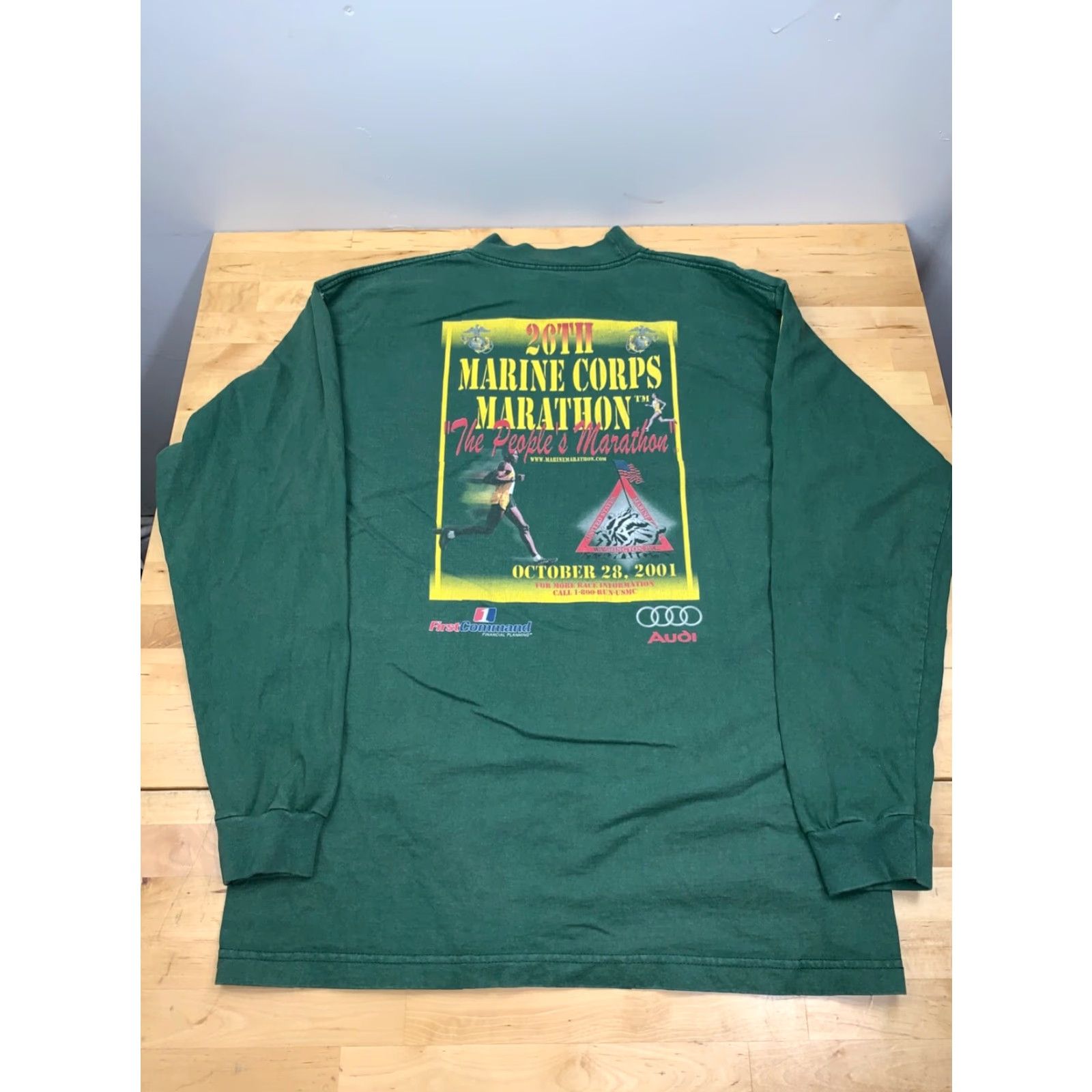 Vintage 2001 26th Marine Corps Marathon Long Sleeve Mock Neck M Green #6454 Size US M / EU 48-50 / 2 - 3 Thumbnail