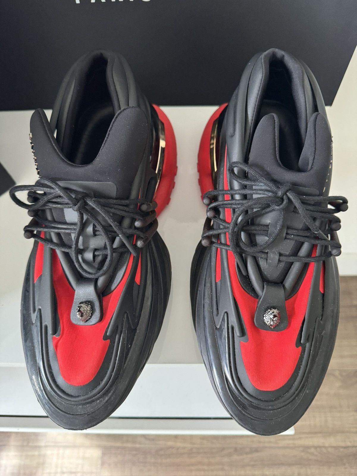 Balmain Unicorn low-top trainers in neoprene and calfskin Size US 9 / EU 42 - 2 Thumbnail