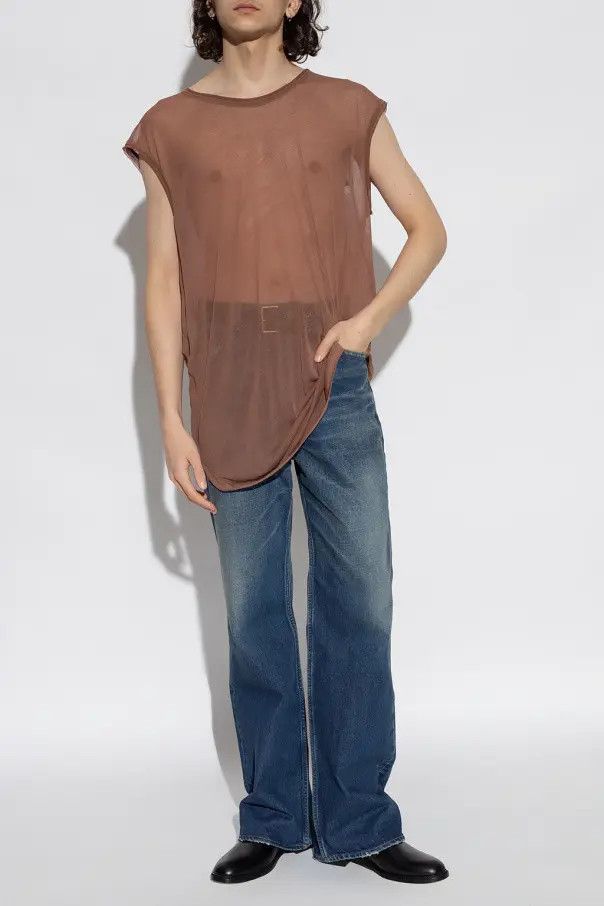 Saint Laurent Paris o1bcso1str0625 Sleeveless T-Shirt In Jersey in Brown Size US S / EU 44-46 / 1 - 4 Thumbnail