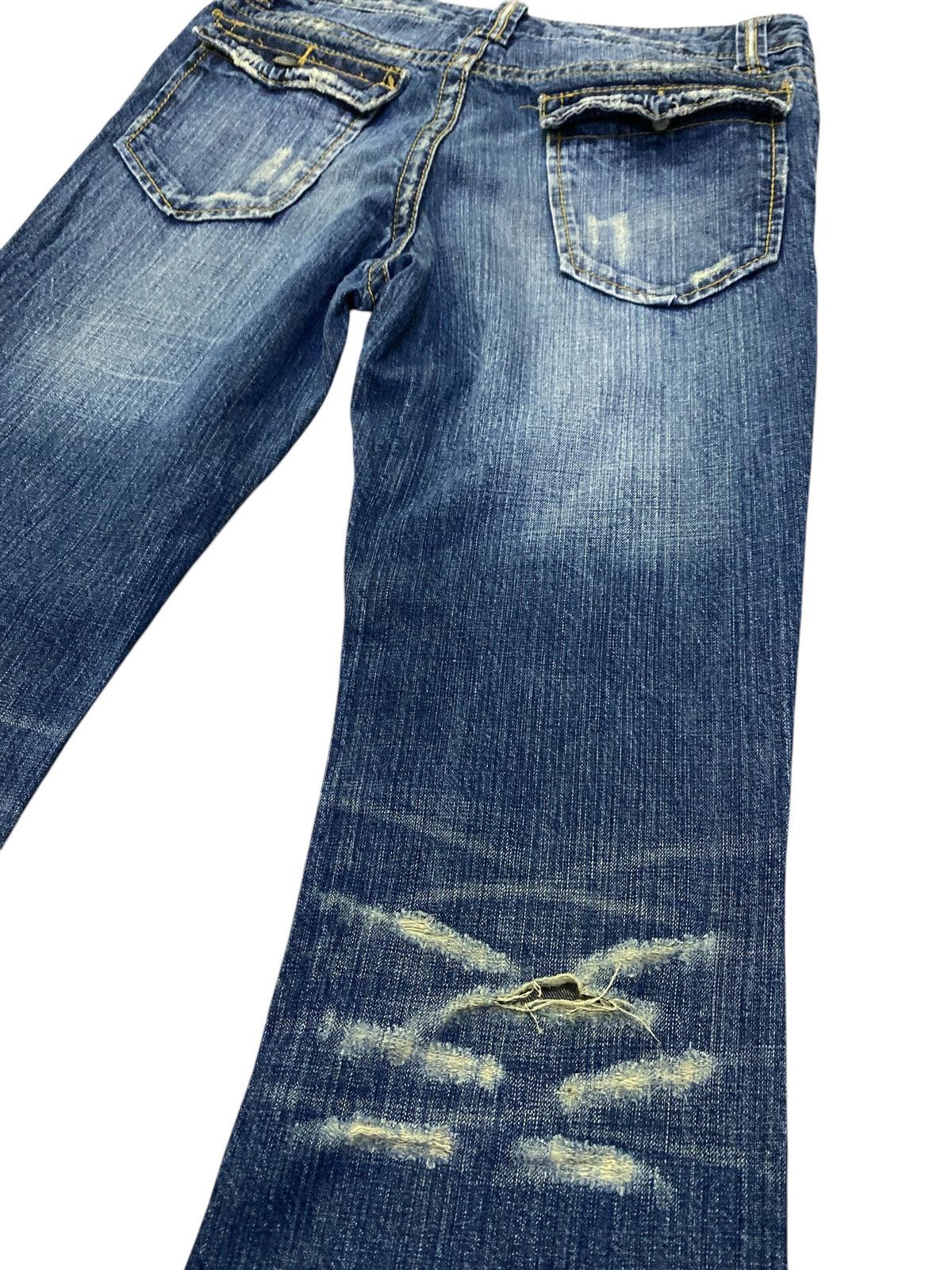 Hysteric Glamour × If Six Was Nine × Japanese Brand Flared Jeans by Trim Co Ltd Distressed Denim Size US 34 / EU 50 - 12 Thumbnail