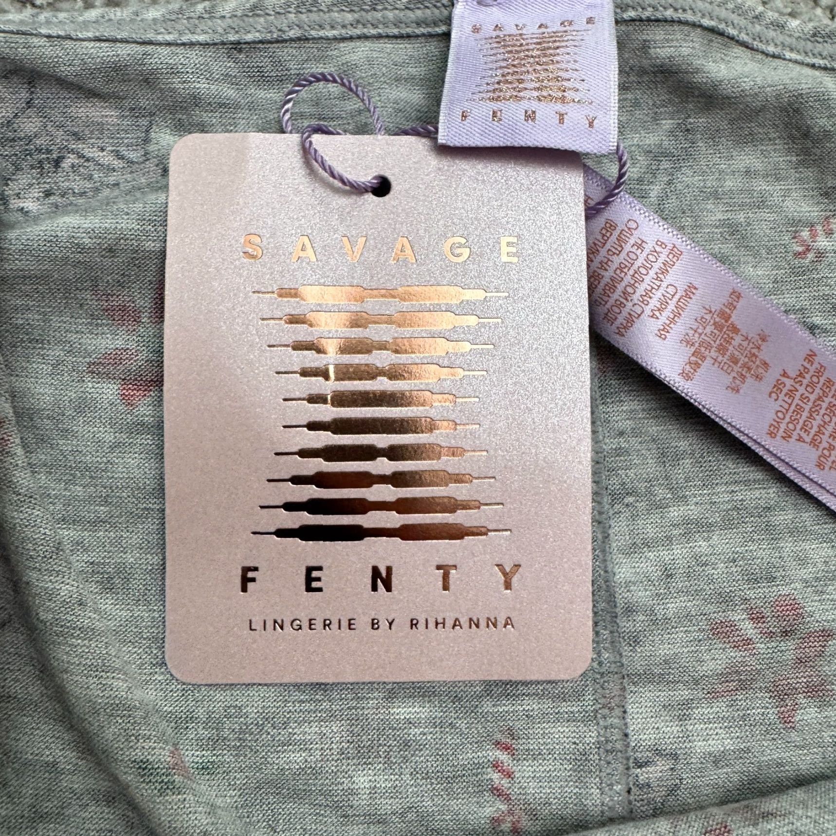Vintage Savage X Fenty by Rihanna Christmas G-String Thong Tie Medium Gray Women's Intimates Size ONE SIZE - 6 Thumbnail