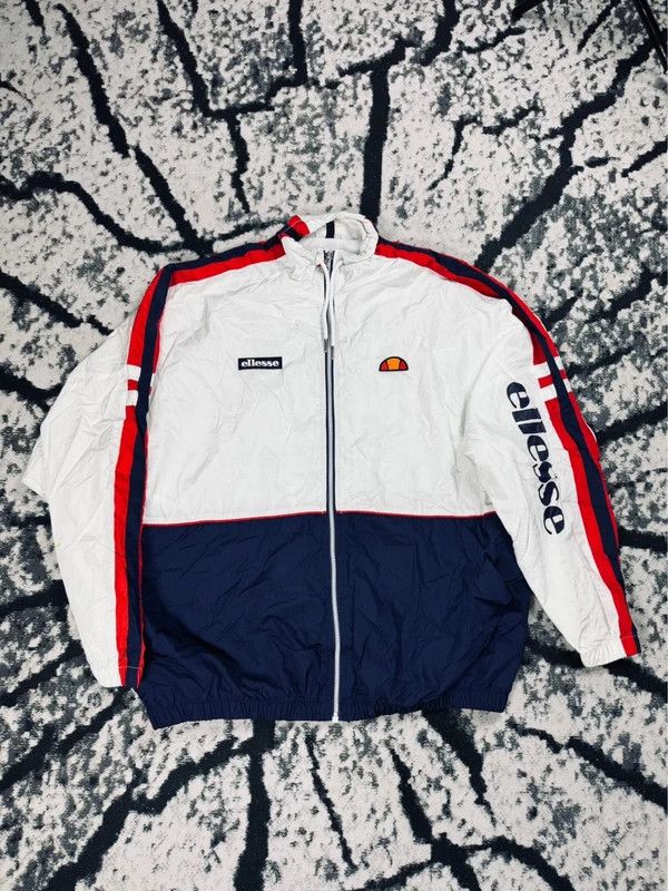 Ellesse Ellesse windbreaker jacket white navy blue logo M Size M / US 6-8 / IT 42-44 - 1 Thumbnail