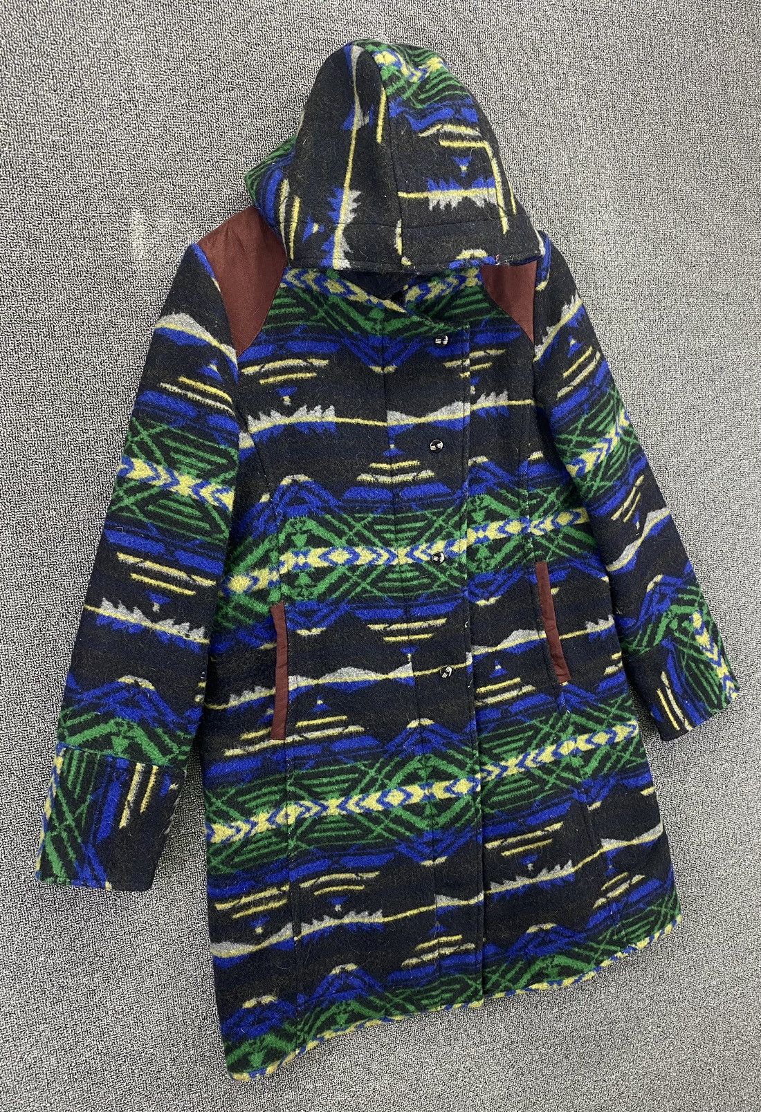 Japanese Brand Vintage Amina Native x Navajo Hooded Wool Long Jacket Size M / US 6-8 / IT 42-44 - 2 Thumbnail