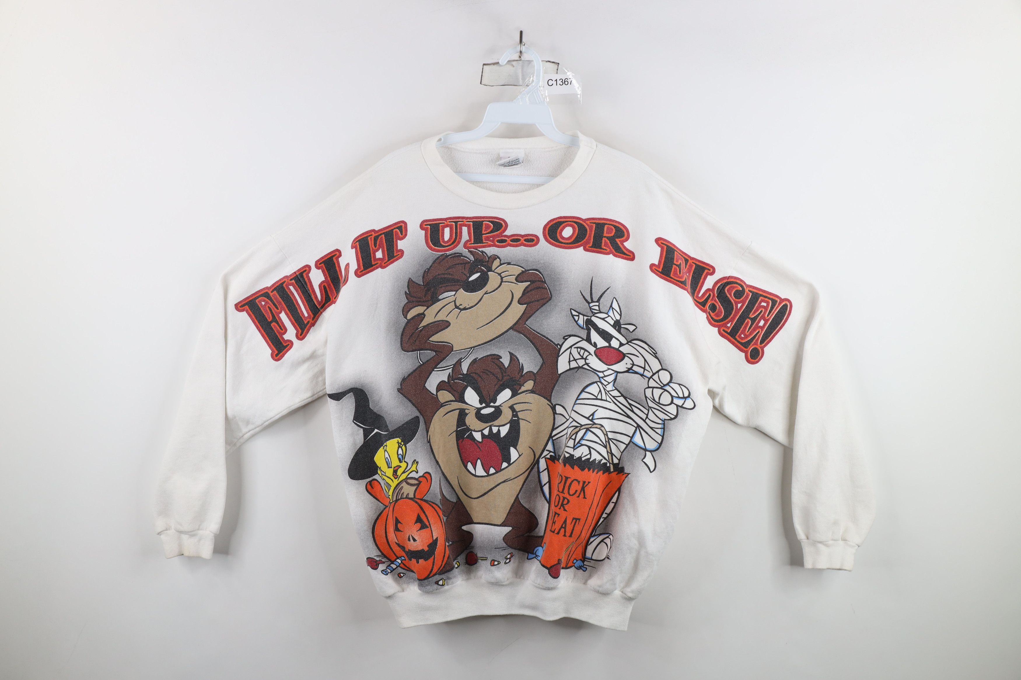 Vintage Vintage 90s Looney Tunes Over Print Halloween Sweatshirt USA Size XXL / US 16-18 / IT 52-54 - 1 Thumbnail
