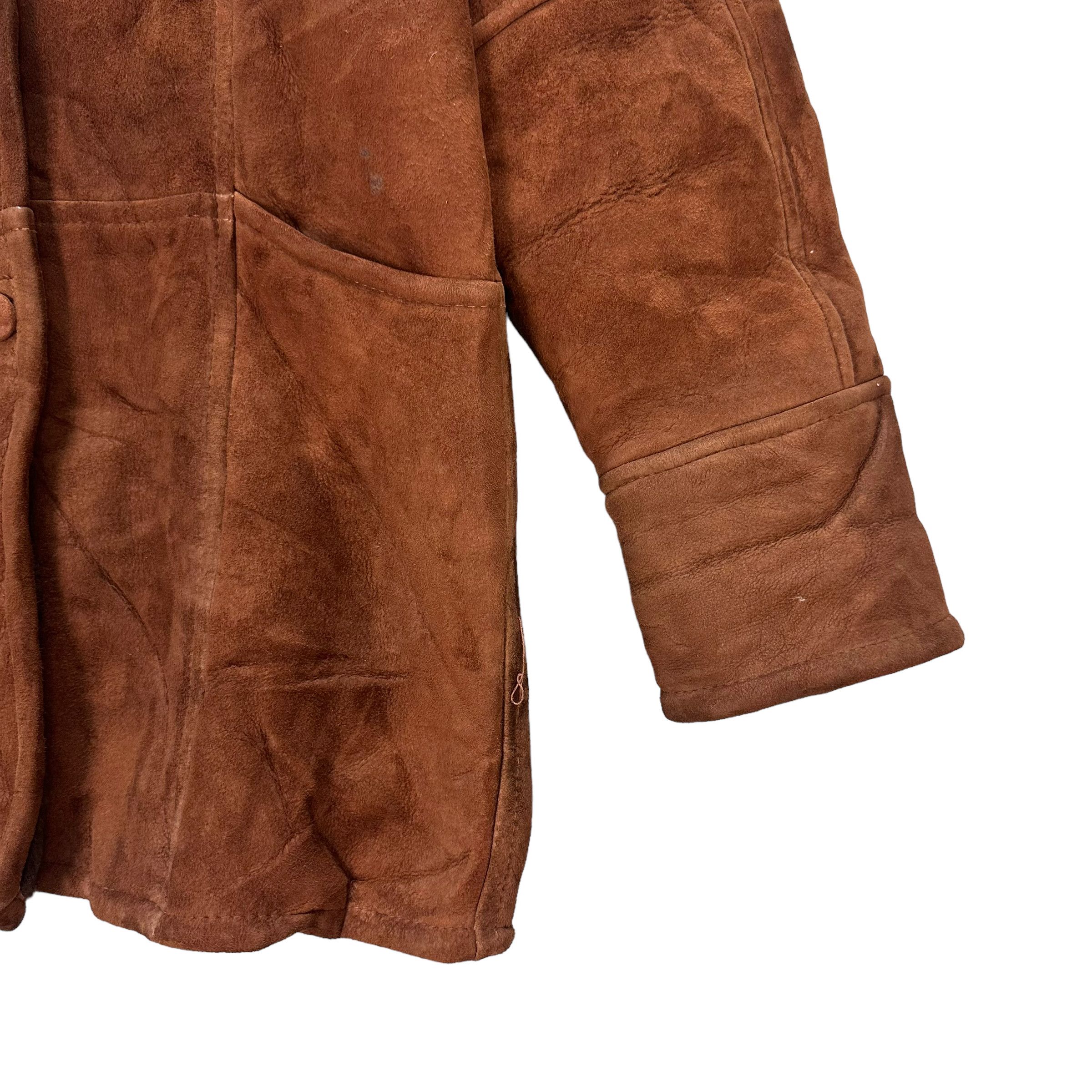 Vintage MISS BUG SHEEPSKIN SUEDE LEATHER COAT JACKET #8389-007 Size M / US 6-8 / IT 42-44 - 5 Thumbnail