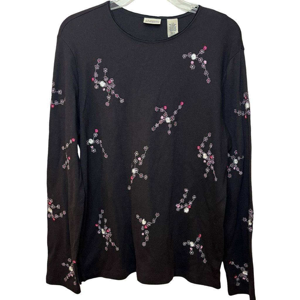Vintage Y2K Classic Elements Cotton Embroidered L/S Tee Shirt Sz L Size L / US 10 / IT 46 - 3 Thumbnail