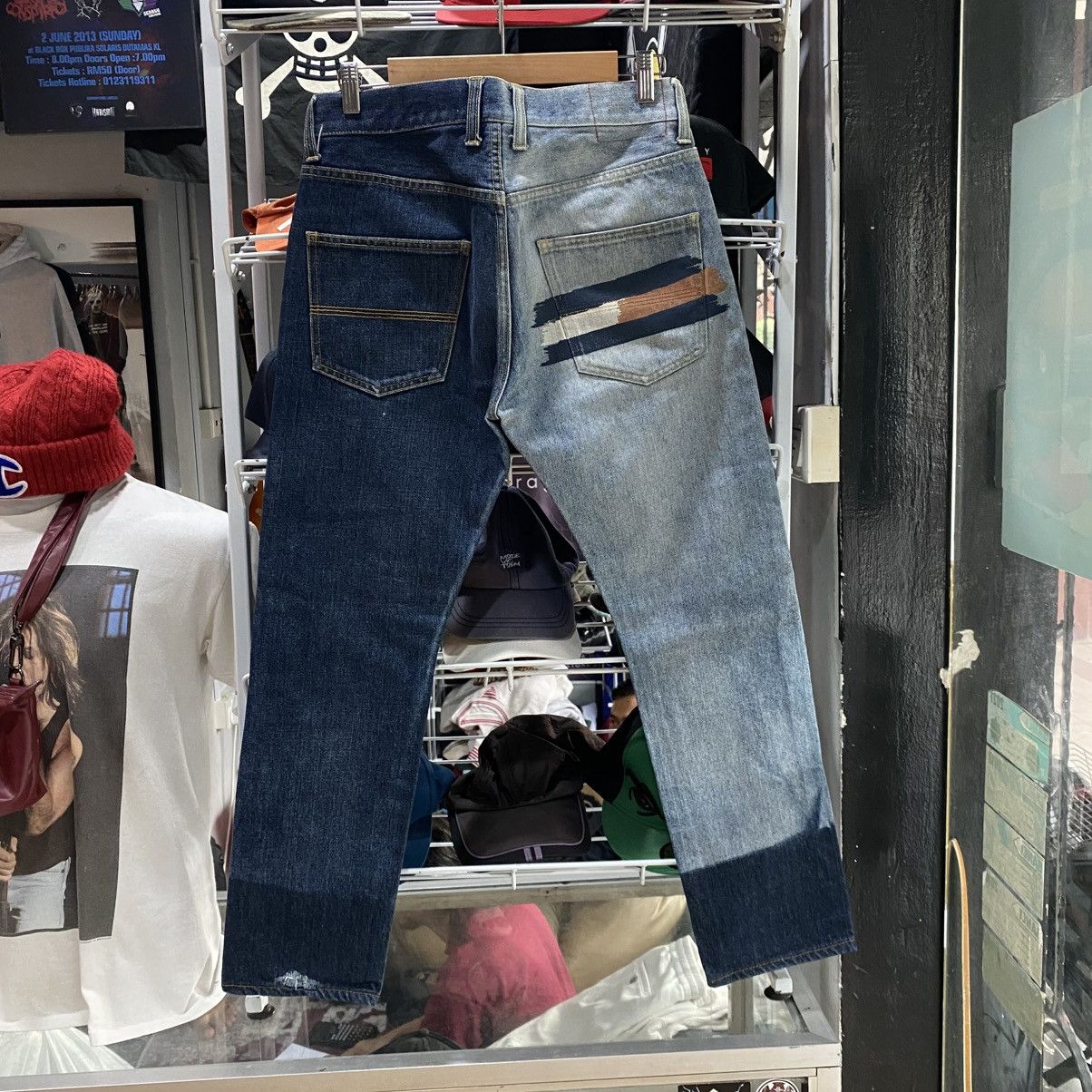 Crazy vintage y2k Custom blue wash jeans grunge essential!